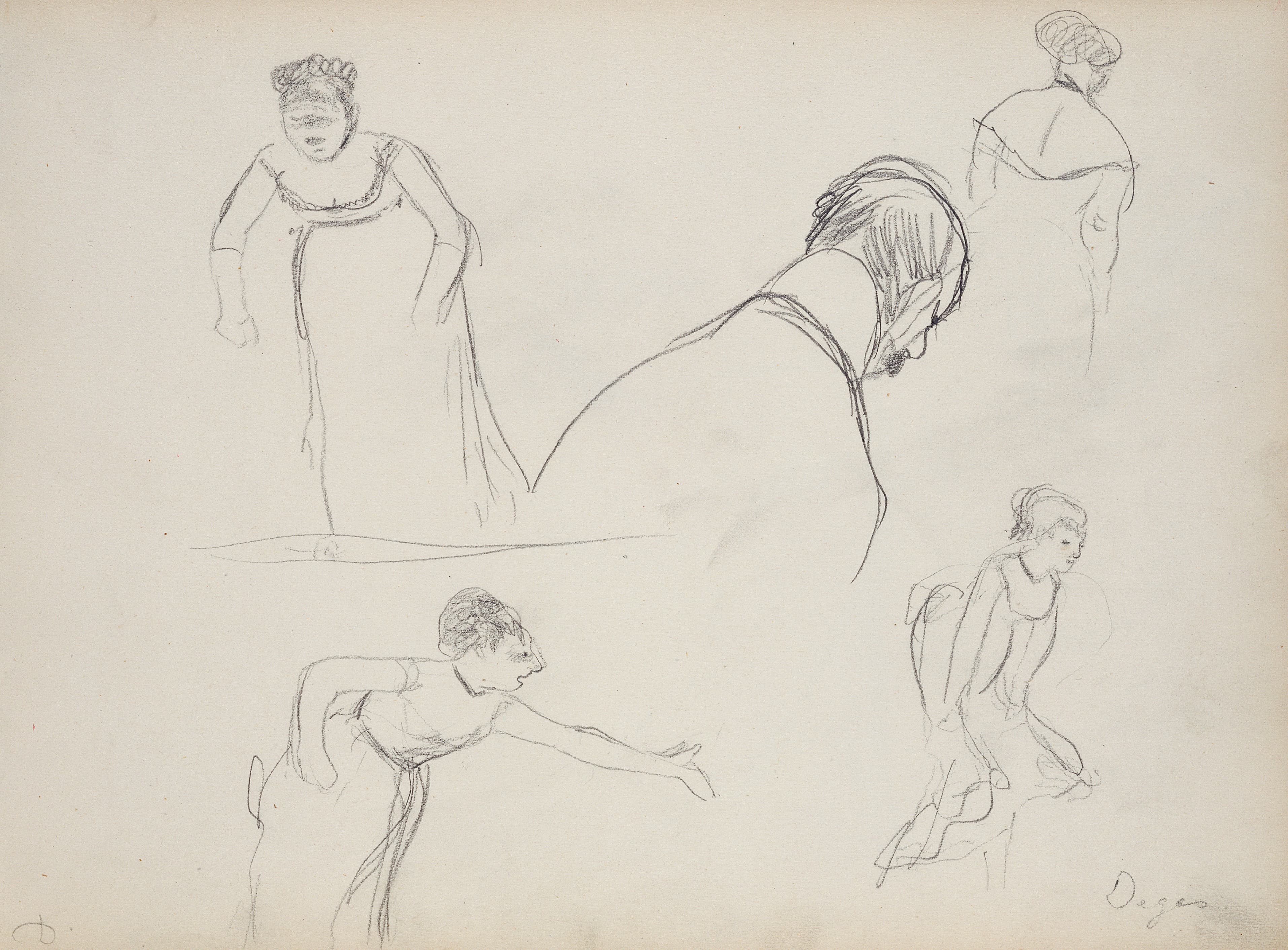 《五幅快速草图》（Five Rapid Sketches）｜埃德加·德加 Edgar Degas｜1877