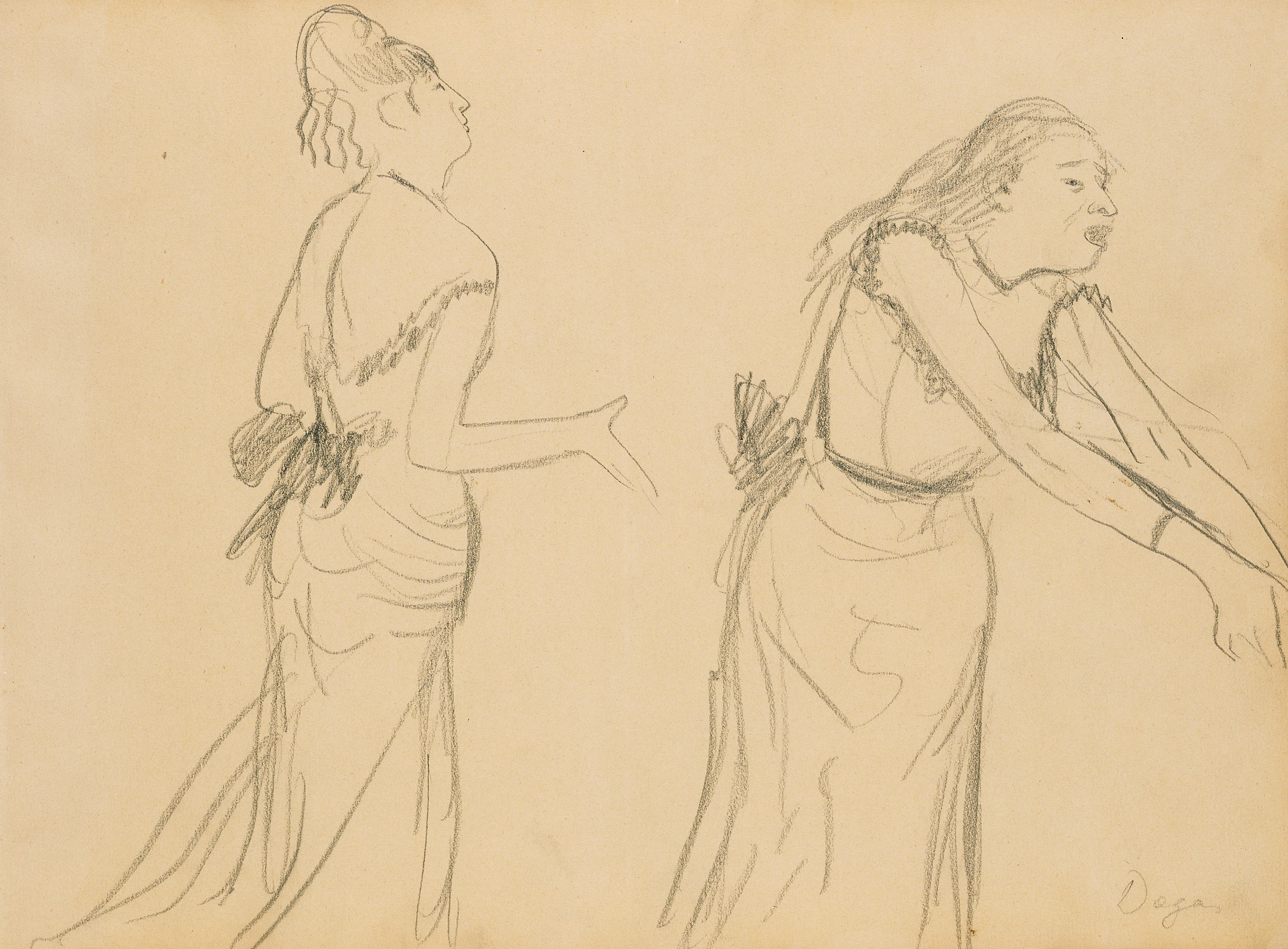 《咖啡馆歌手的素描》（Sketches of a Café Singer）｜埃德加·德加 Edgar Degas｜1877