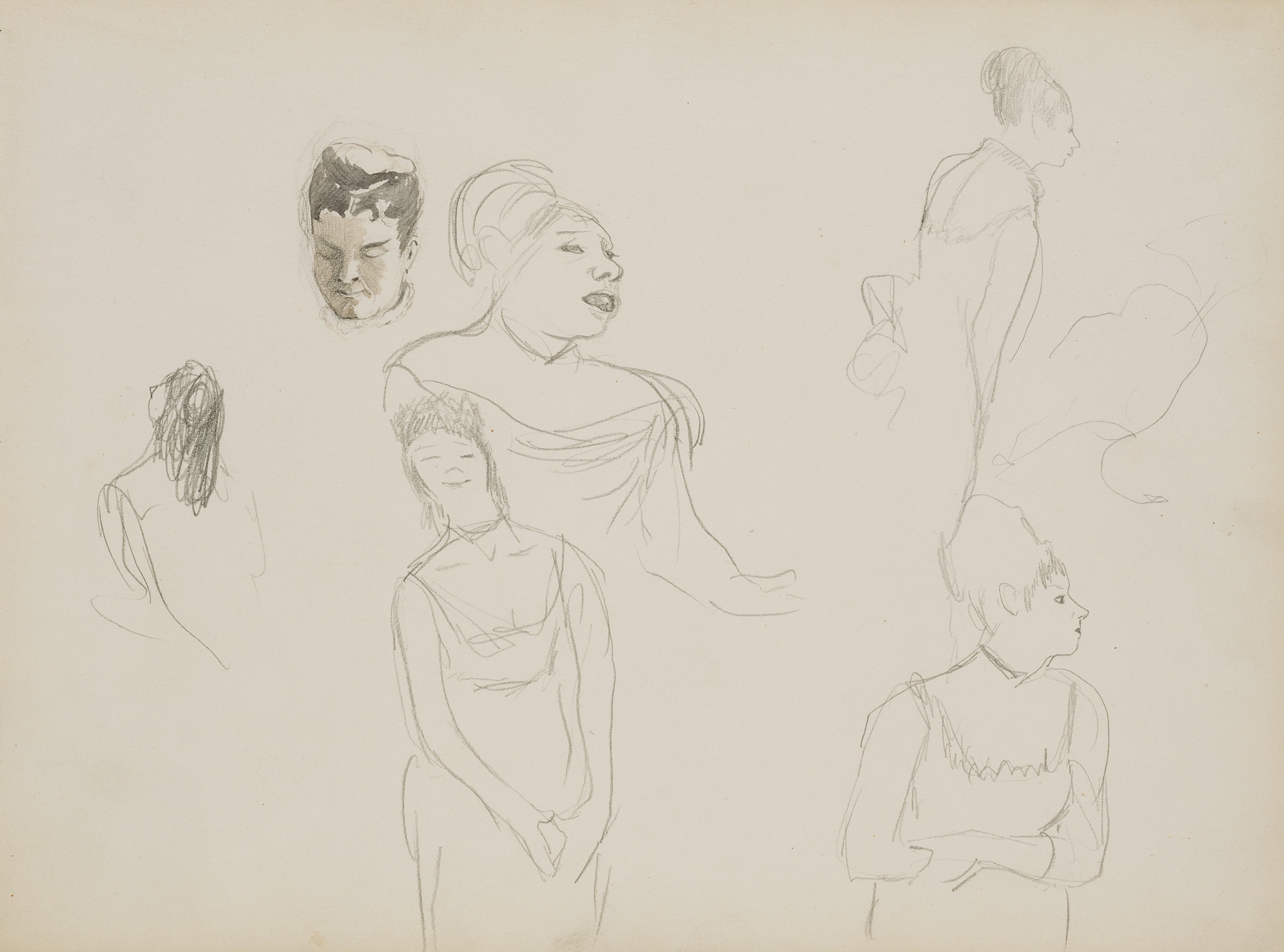 《咖啡馆歌手素描》（Sketches of Café Singers）｜埃德加·德加 Edgar Degas｜1877