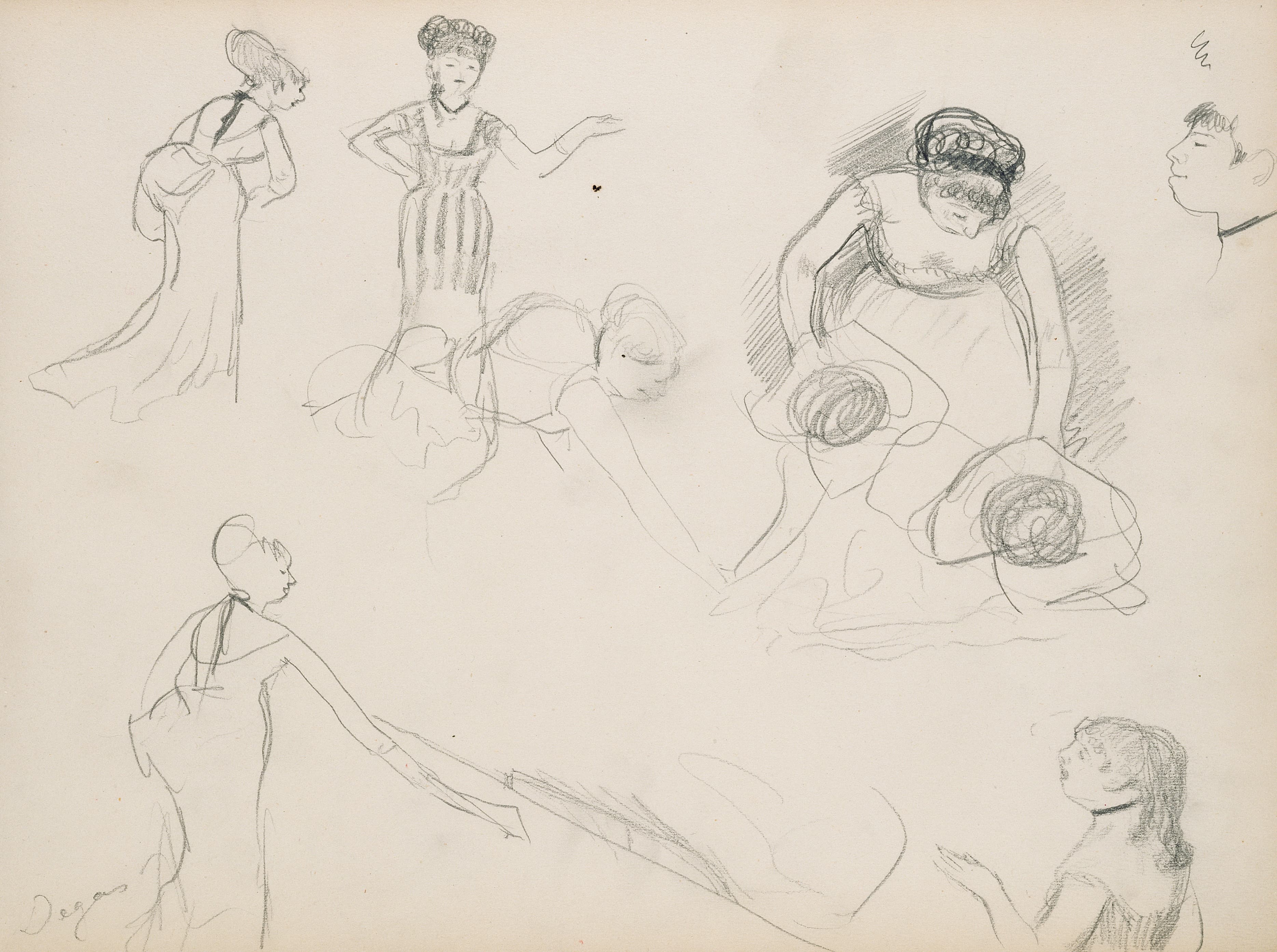 《咖啡馆歌手素描》（Sketches of Café Singers）｜埃德加·德加 Edgar Degas｜1877