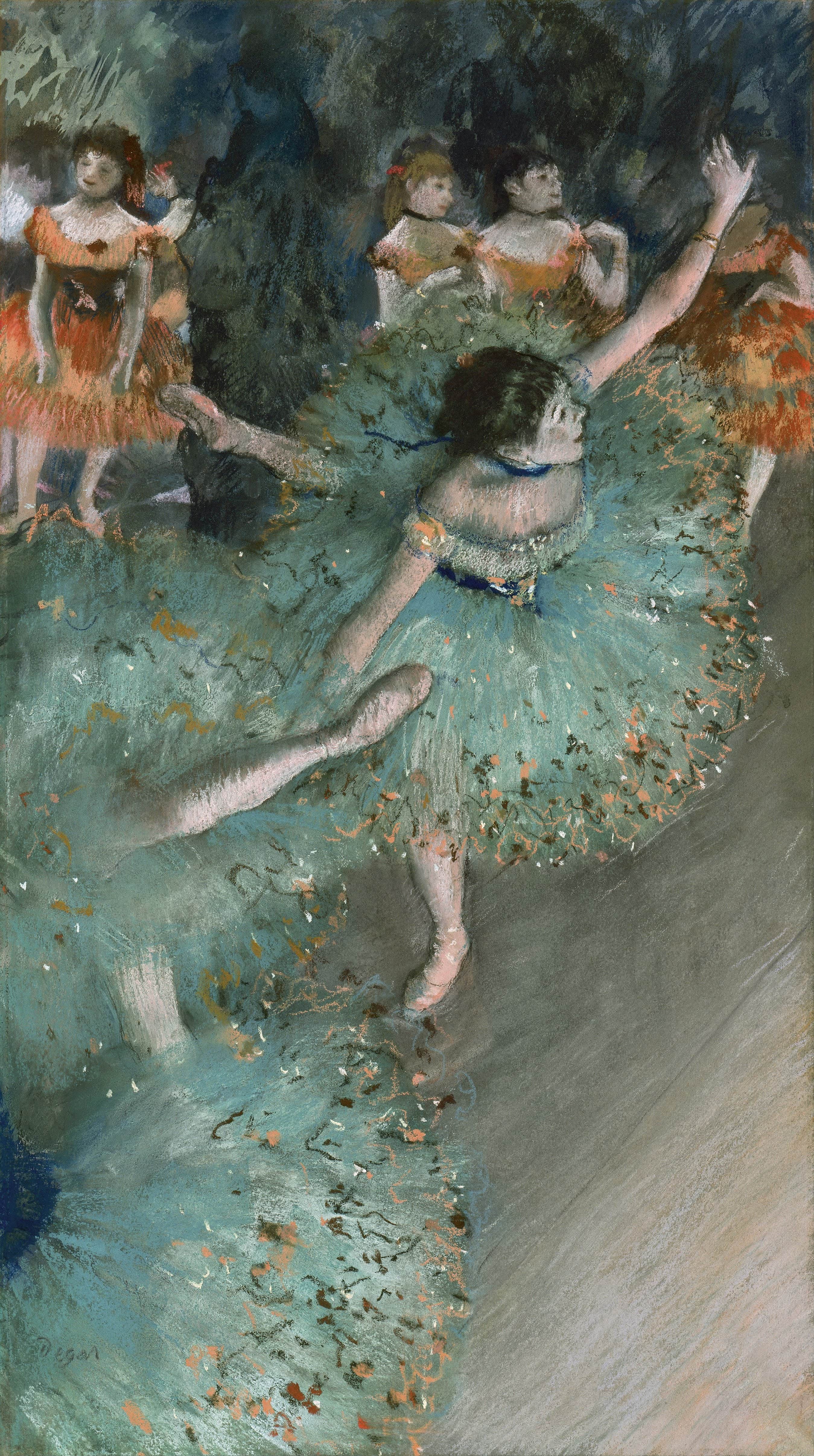 《摇摆舞者（绿衣舞者）》（Swaying Dancer (Dancer in Green)）｜埃德加·德加 Edgar Degas｜from 1877 until 1879