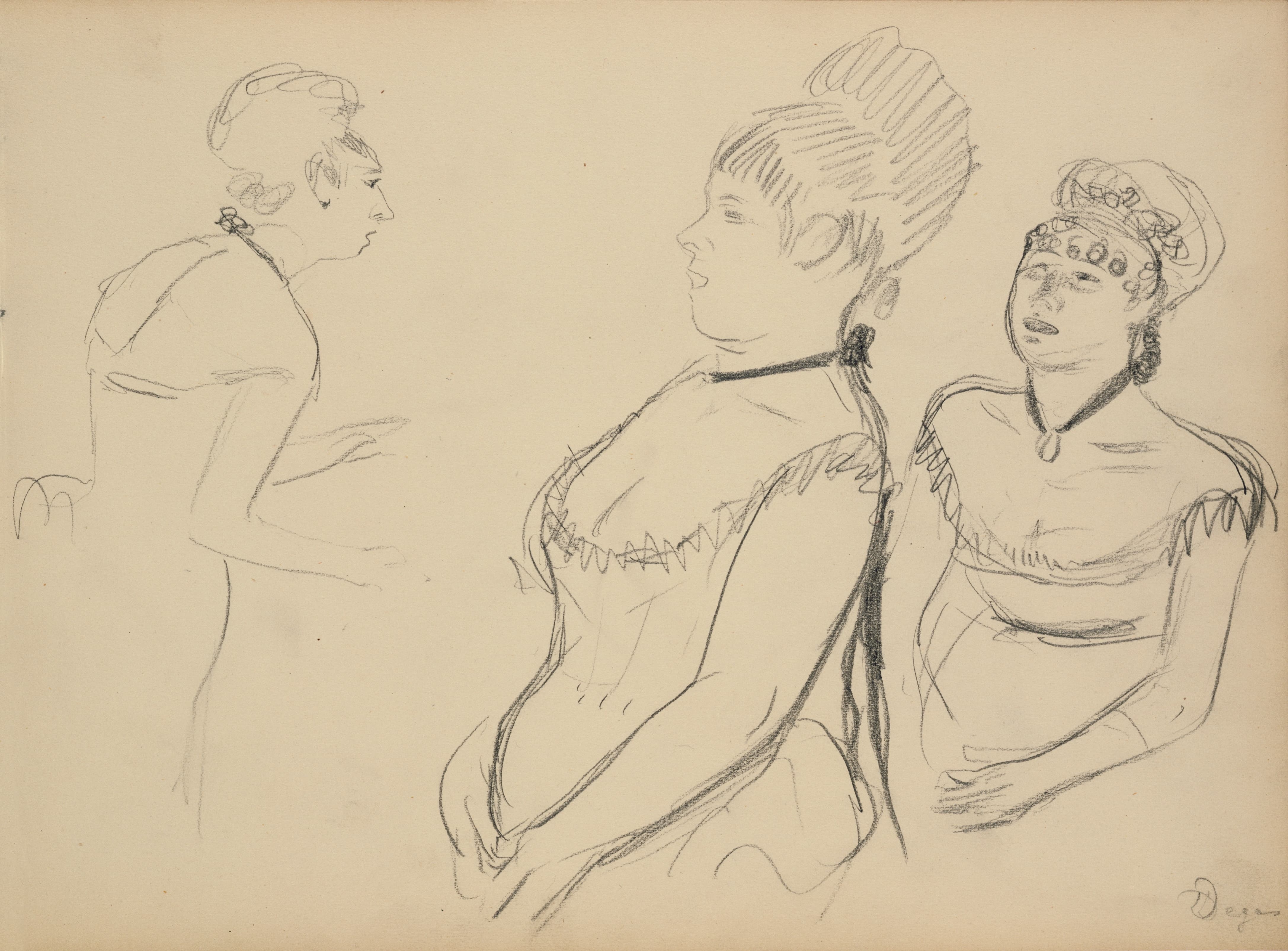 《三幅草图》（Three Sketches）｜埃德加·德加 Edgar Degas｜1877