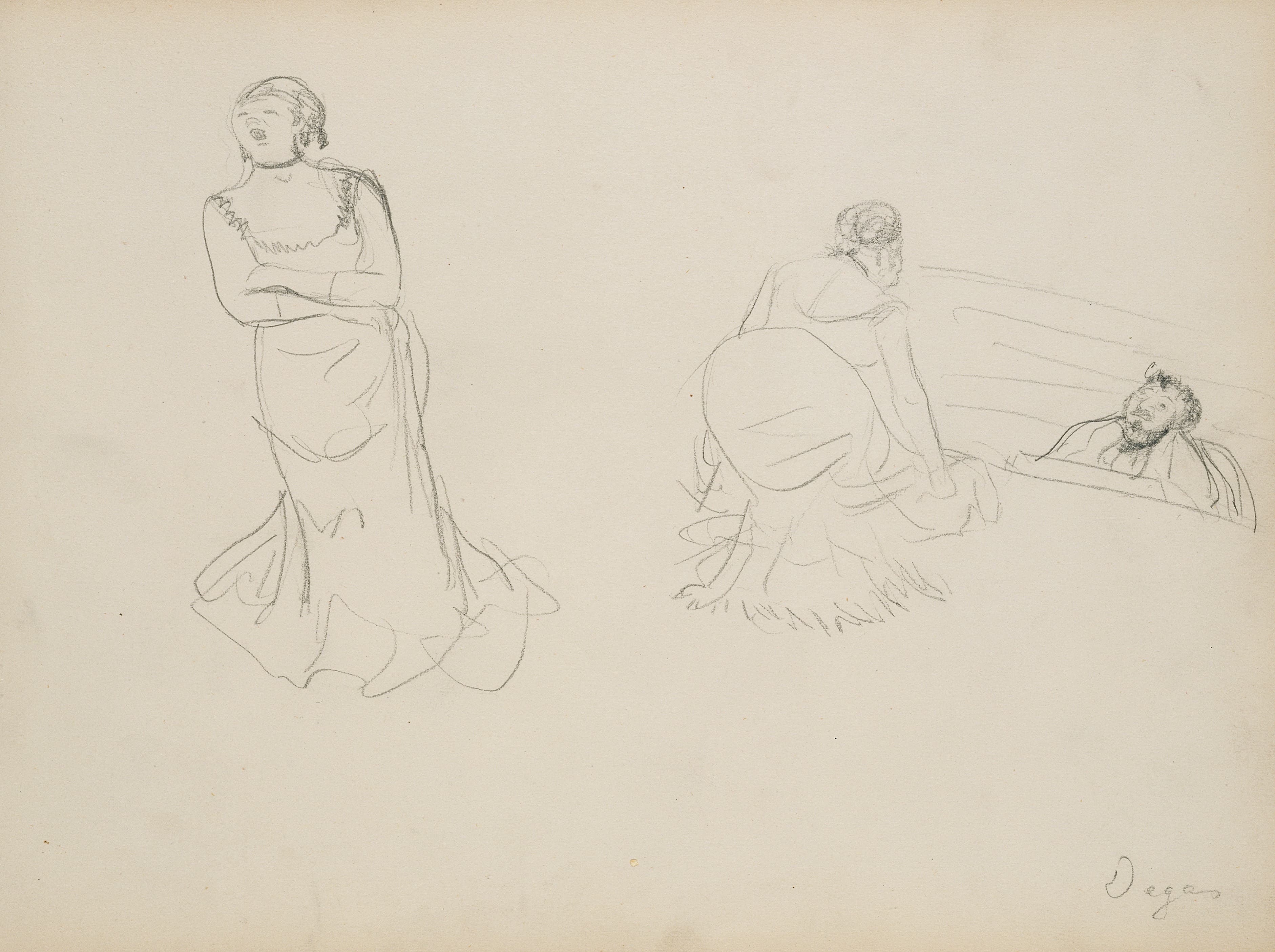 《两幅草图》（Two Sketches）｜埃德加·德加 Edgar Degas｜1877