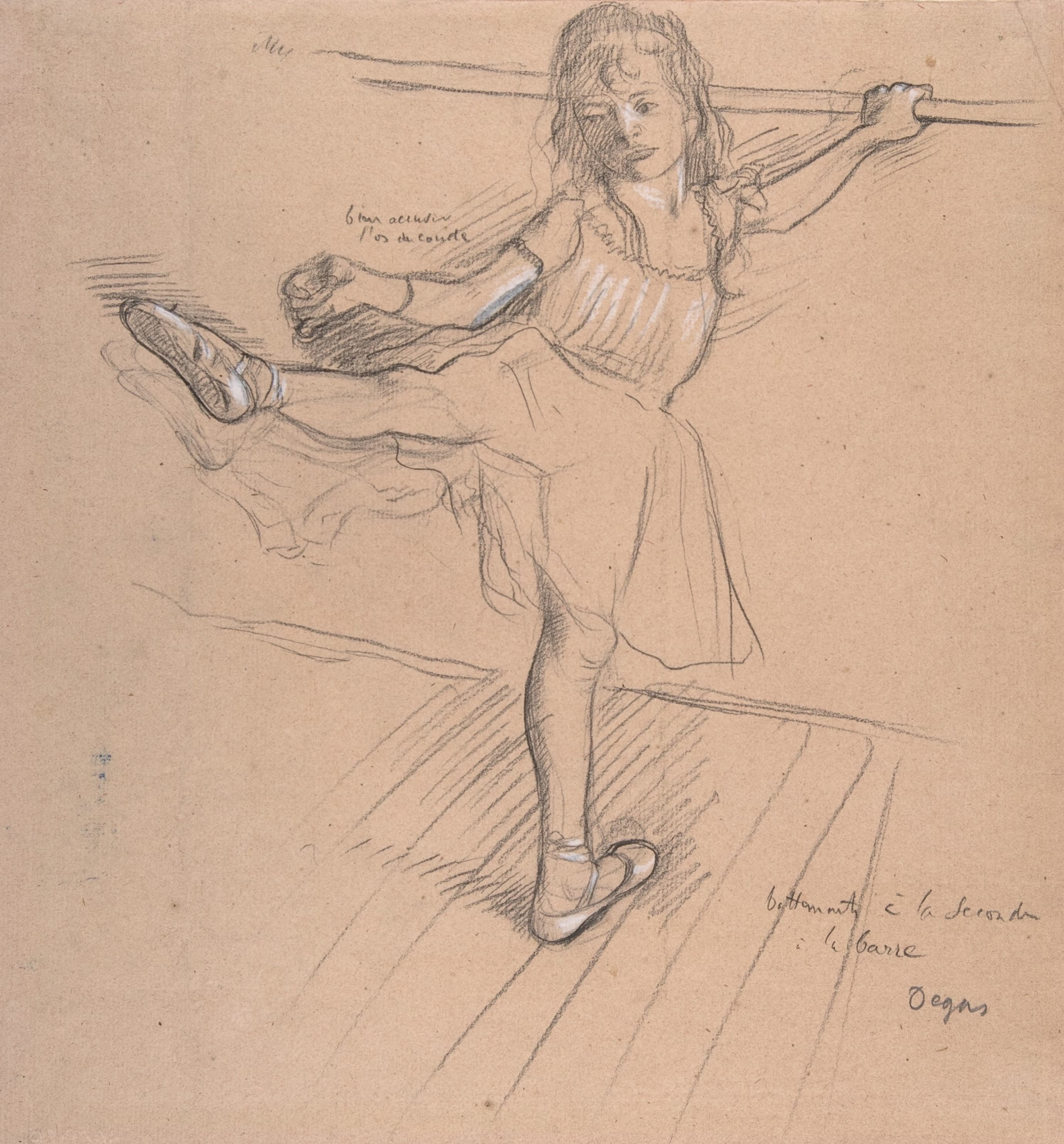 《在酒吧练习的小女孩》（Little Girl Practicing at the Bar）｜埃德加·德加 Edgar Degas｜约 1878–80