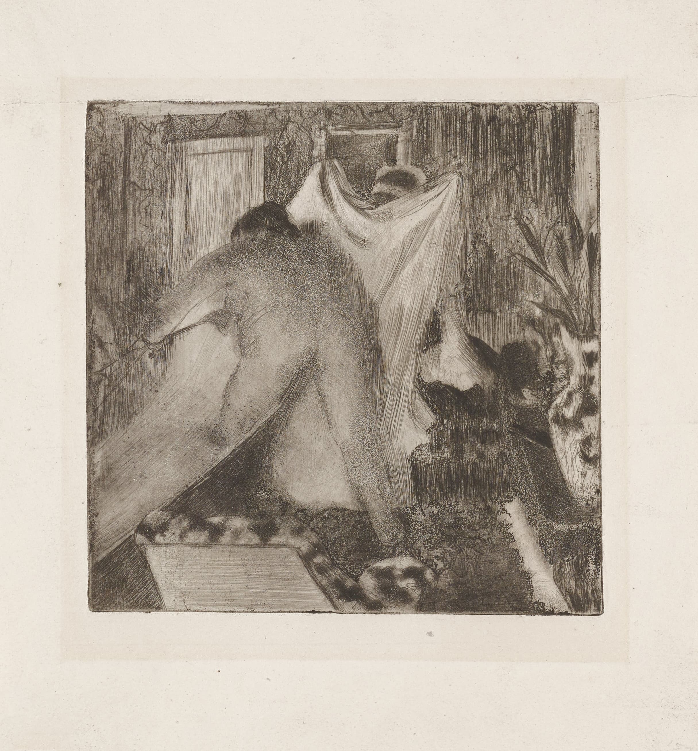 《离开浴室》（Leaving the Bath）｜埃德加·德加 Edgar Degas｜1879–80
