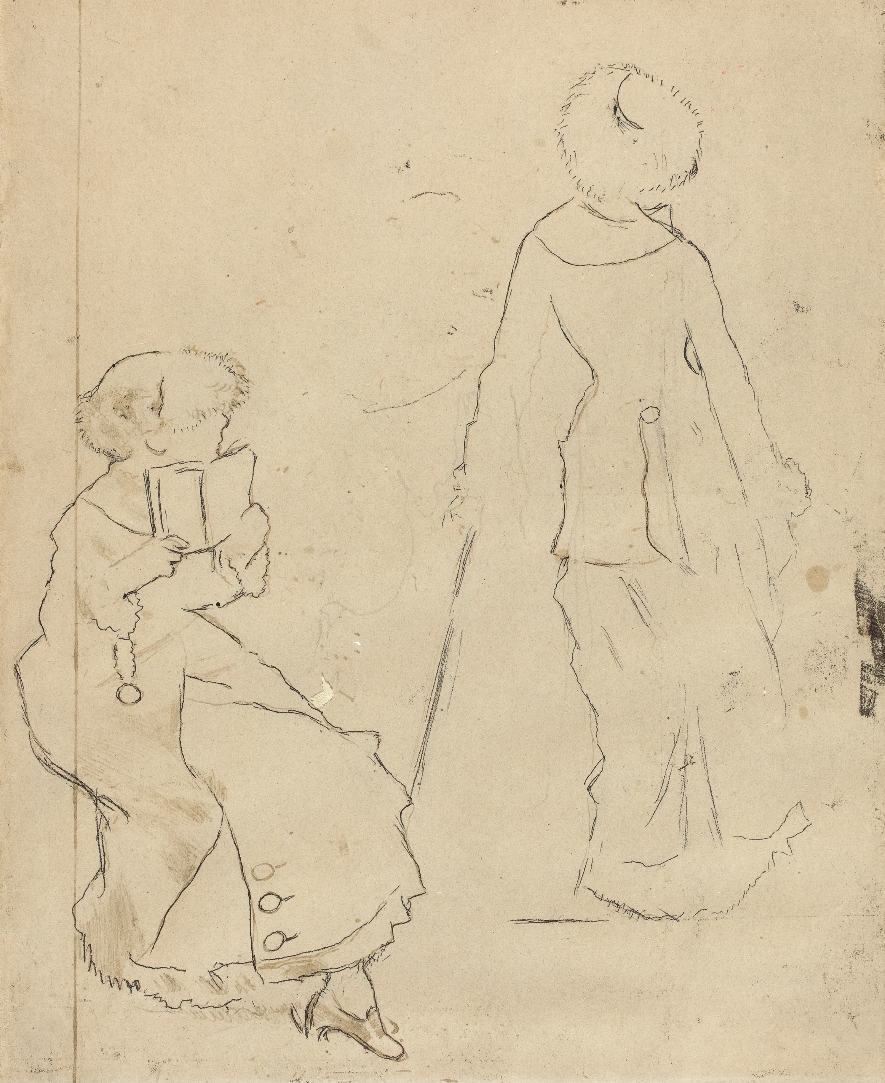 《《卢浮宫的玛丽·卡萨特》习作（反面）》（Study for ‘Mary Cassatt at the Louvre' (verso)）｜埃德加·德加 Edgar Degas｜约. 1879
