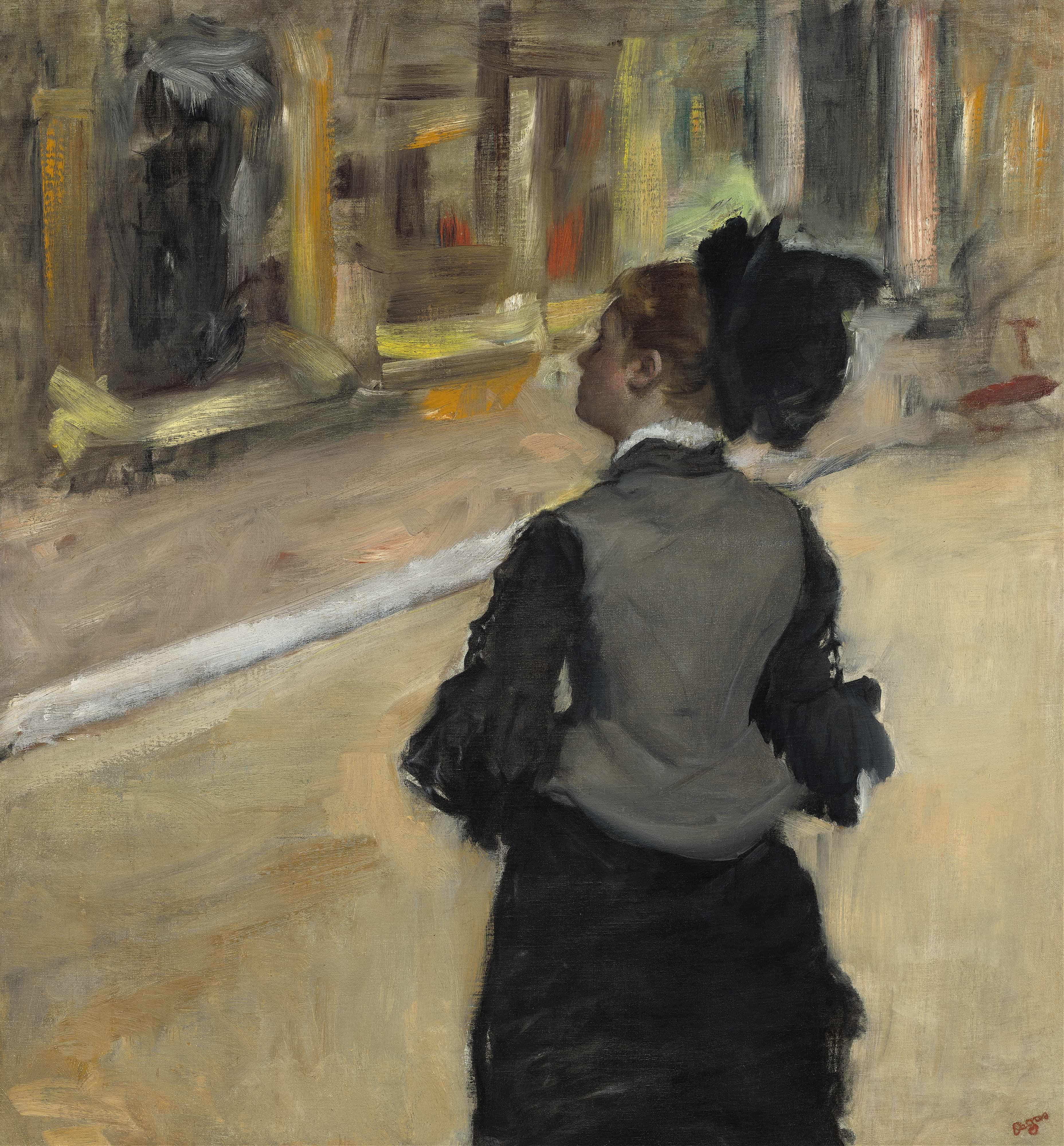 《从后面看女人（参观博物馆）》（Woman Viewed from Behind (Visit to a Museum)）｜埃德加·德加 Edgar Degas｜约. 1879–1885