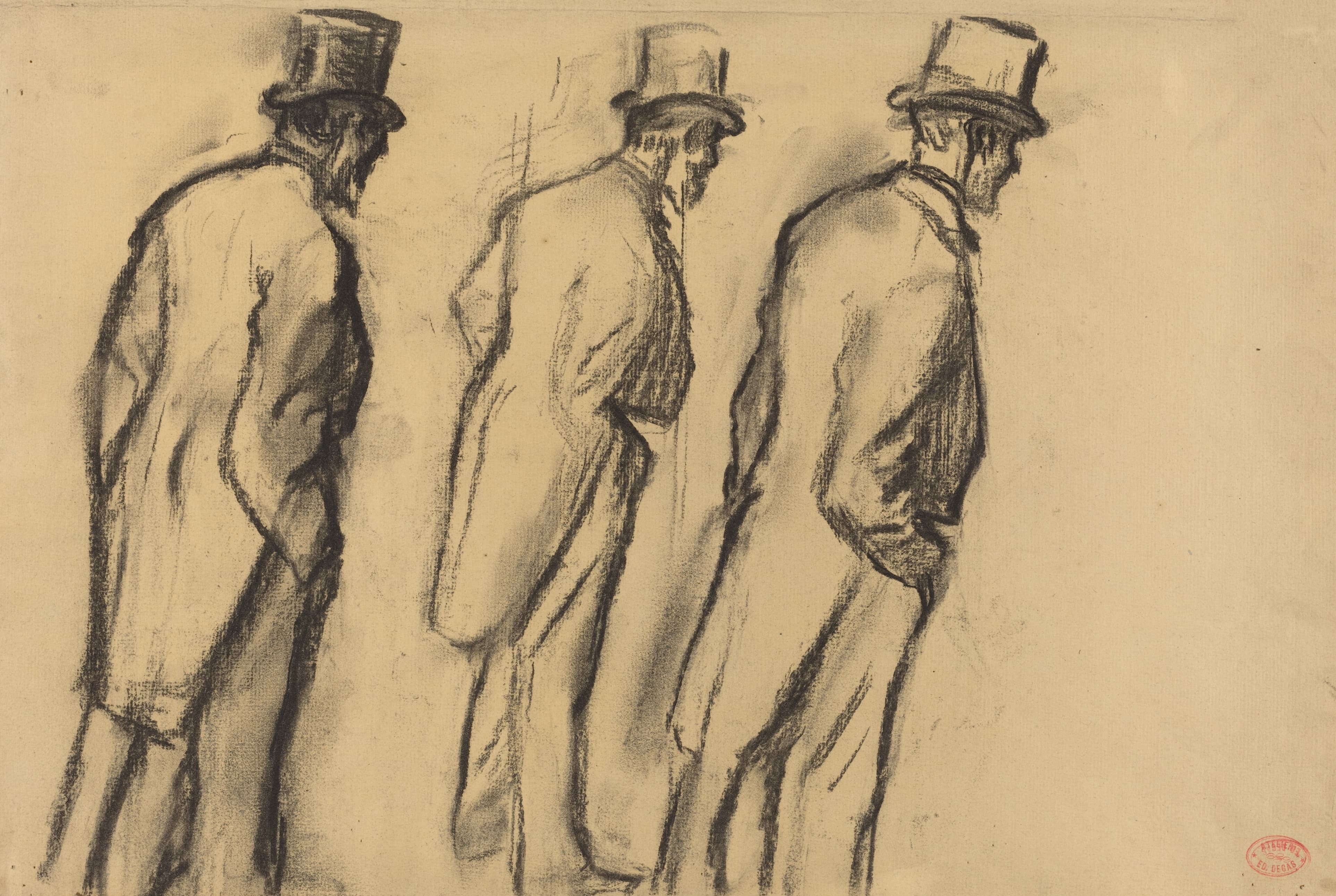 《卢多维奇·哈莱维站立的三项研究》（Three Studies of Ludovic Halévy Standing）｜埃德加·德加 Edgar Degas｜约. 1880