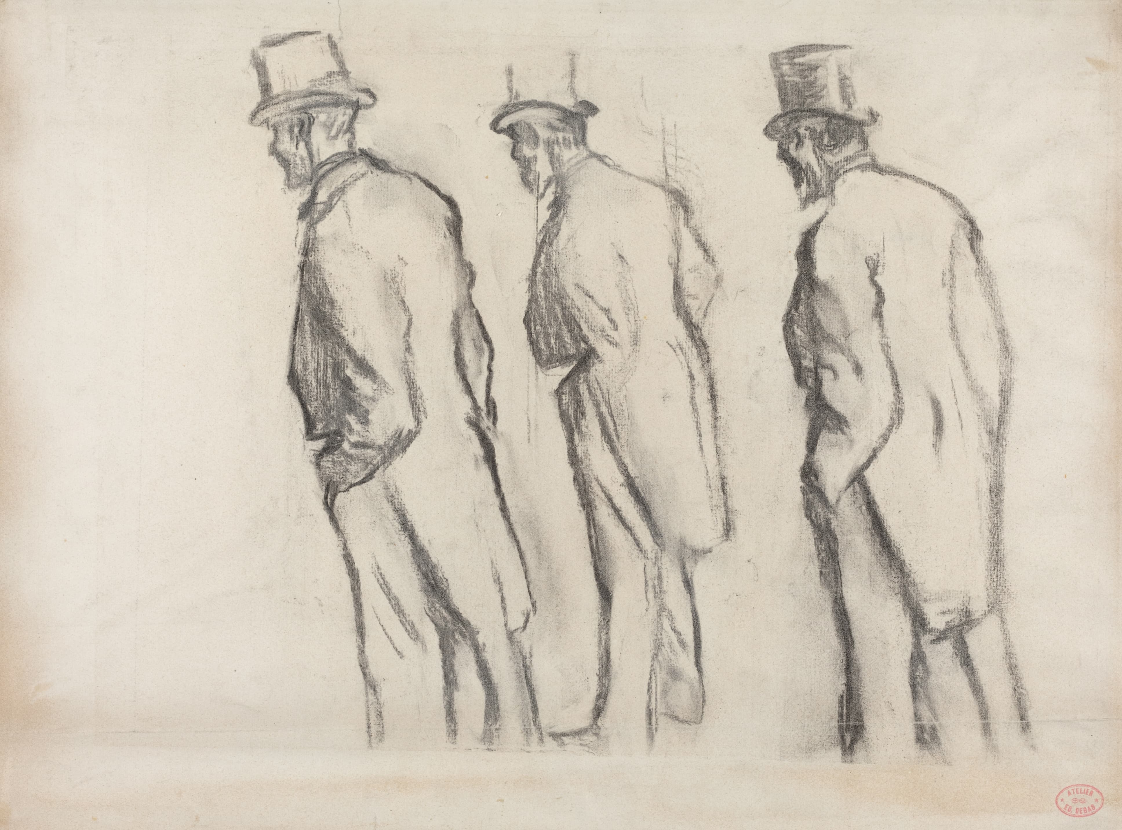 《卢多维奇·哈莱维站立的三幅习作 II》（Three Studies of Ludovic Halévy Standing II）｜埃德加·德加 Edgar Degas｜约. 1880