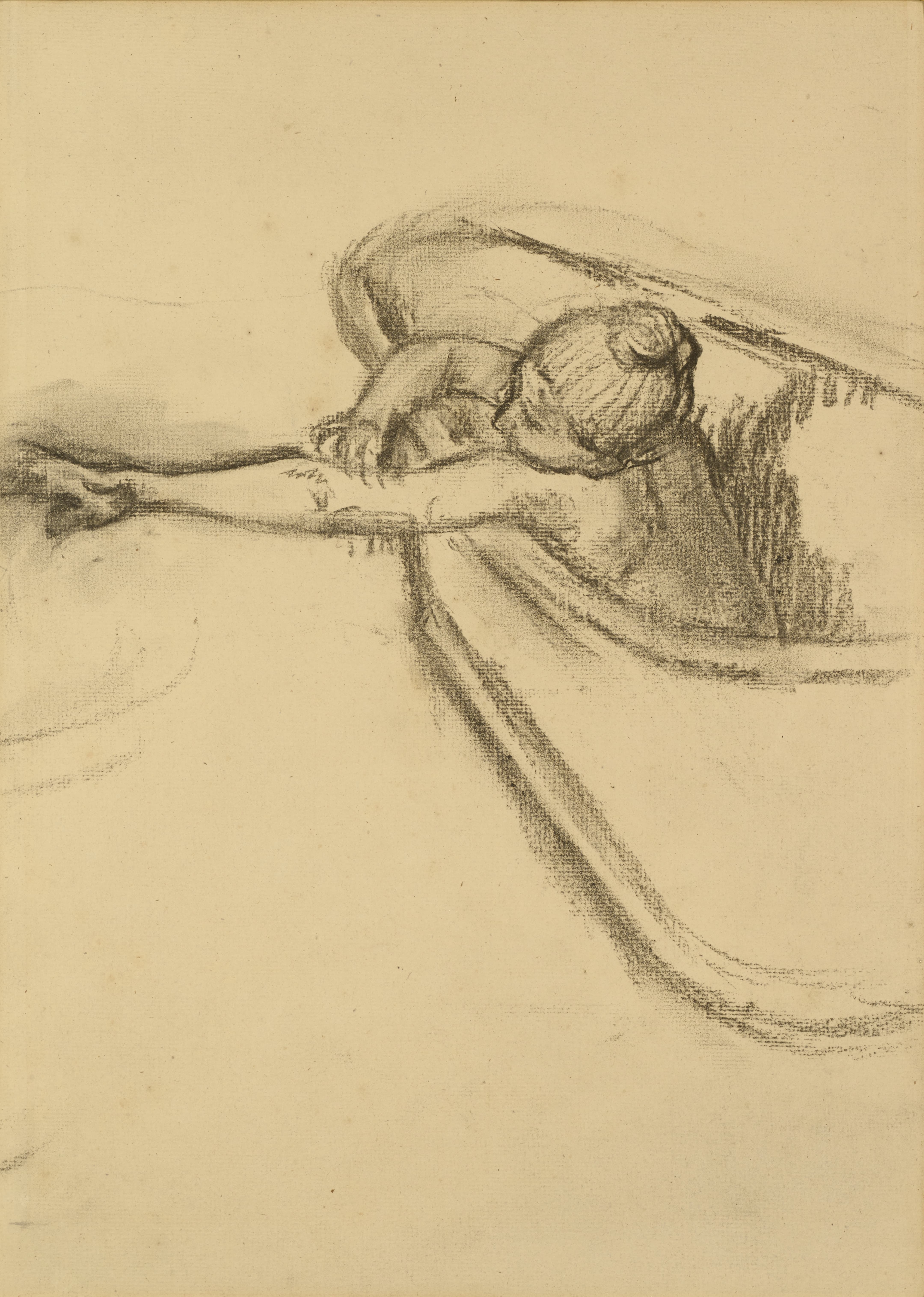 《洗澡时擦干手臂的女人》（Woman in the Bath Drying her Arm）｜埃德加·德加 Edgar Degas｜1880s or 1890s