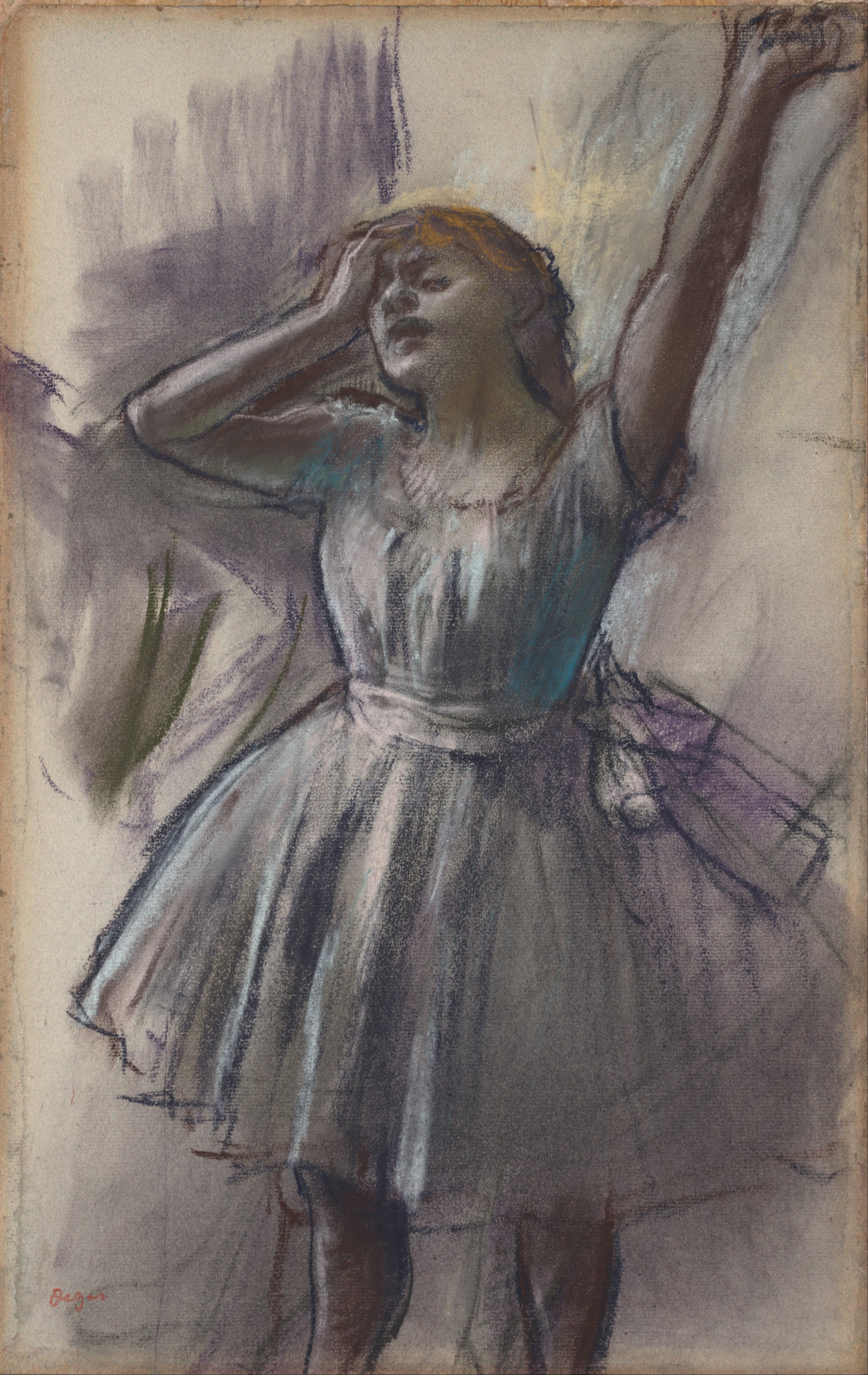 《舞者伸展运动》（Dancer Stretching）｜埃德加·德加 Edgar Degas｜约. 1882–85