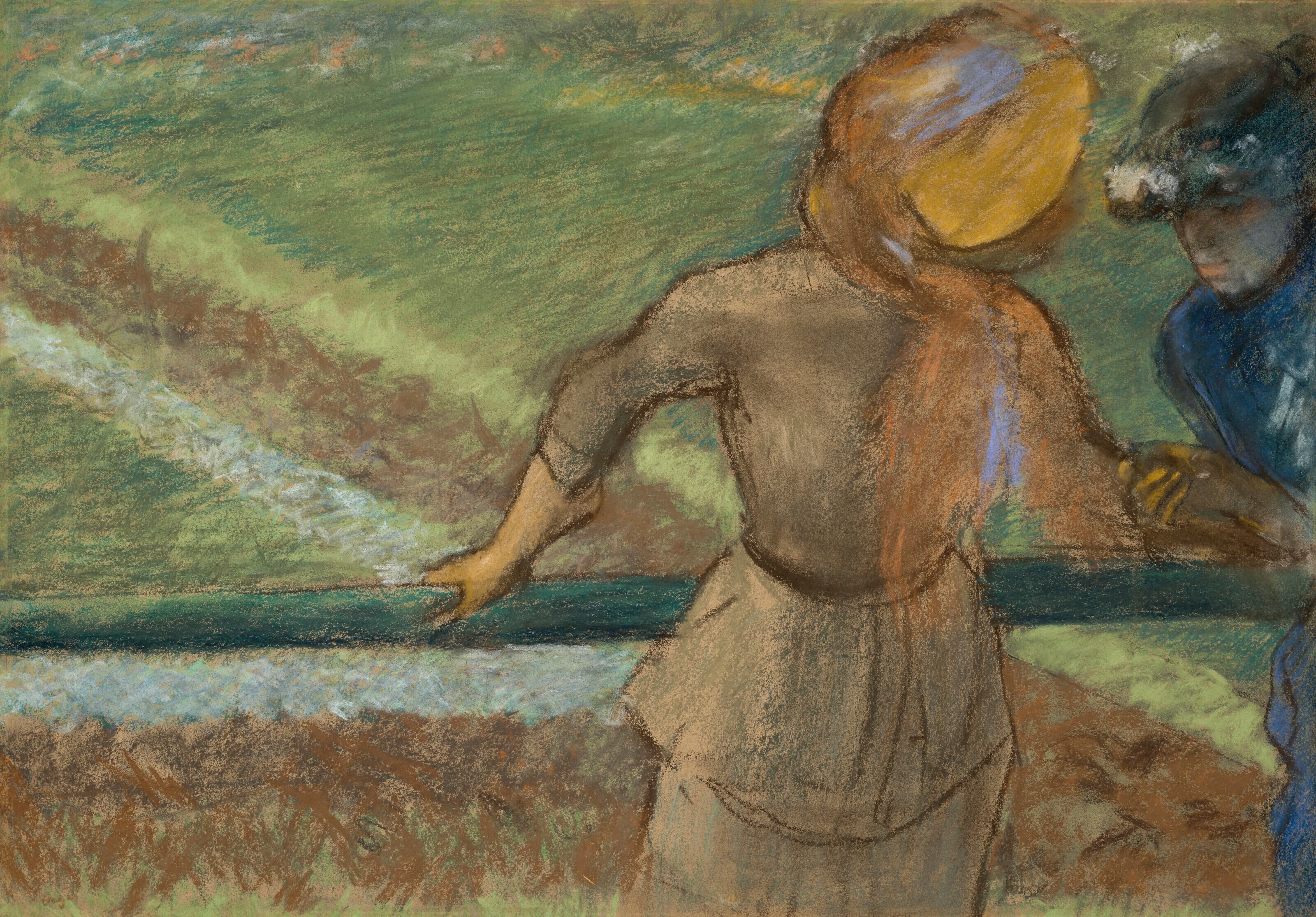 《两个女人聊天》（Two women chatting）｜埃德加·德加 Edgar Degas｜约 1882–1885