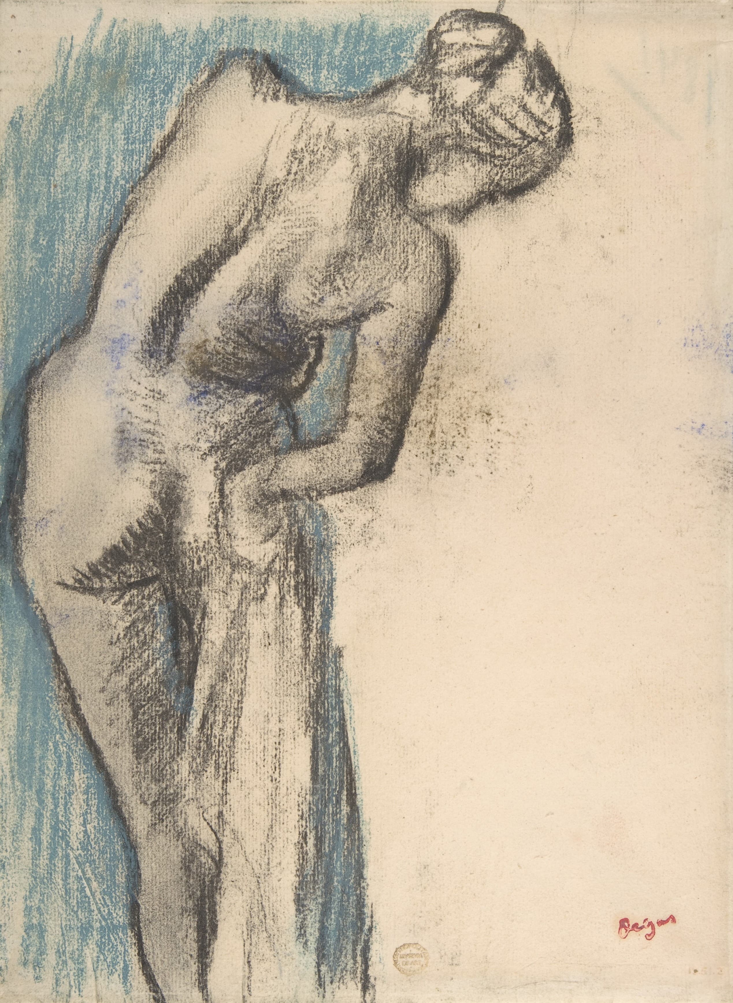 《沐浴者擦干自己》（Bather Drying Herself）｜埃德加·德加 Edgar Degas｜约. 1883–84