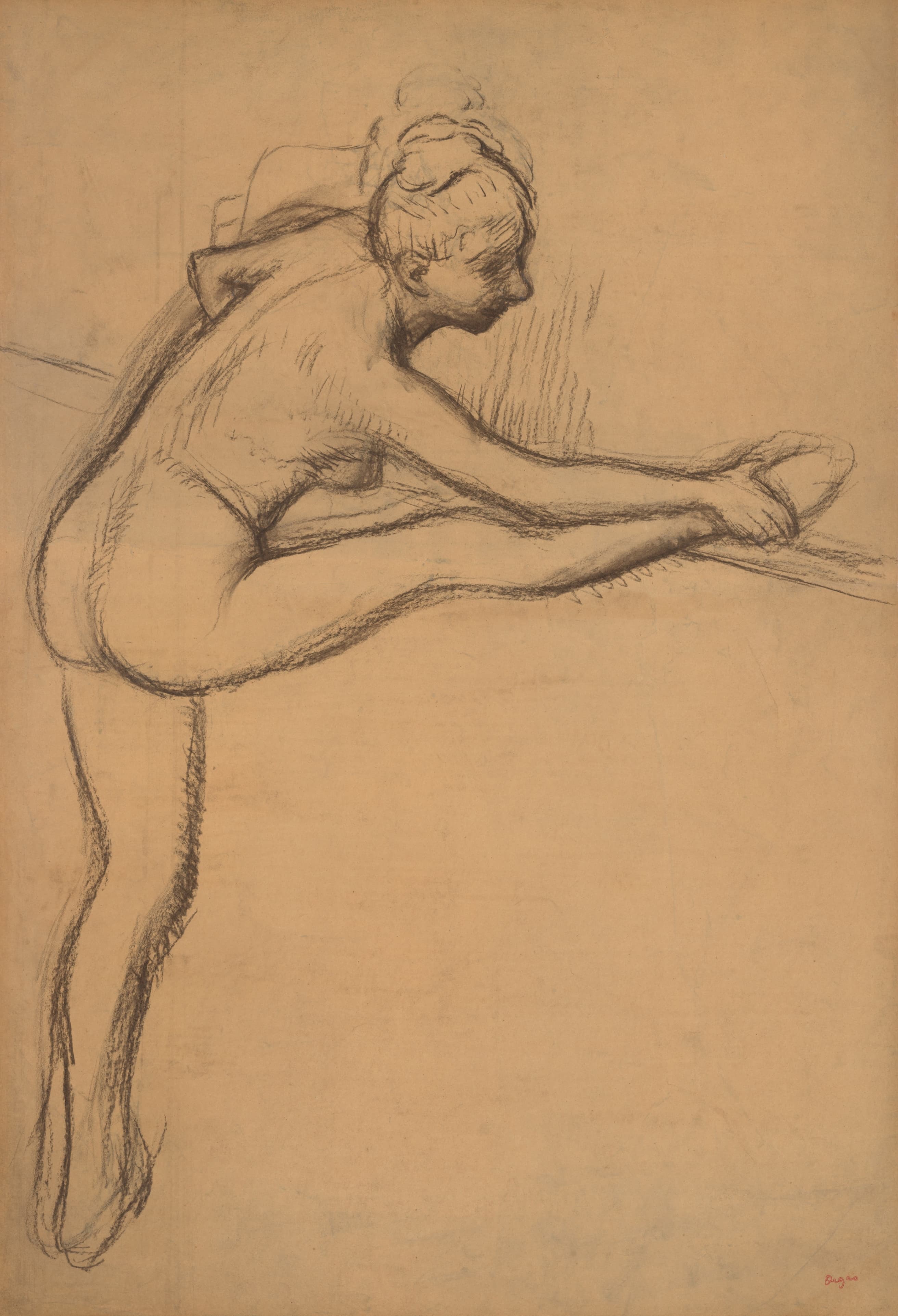 《裸体研究（把杆上的舞者）》（Study of a Nude (Dancer at the Barre)）｜埃德加·德加 Edgar Degas｜1884–1900