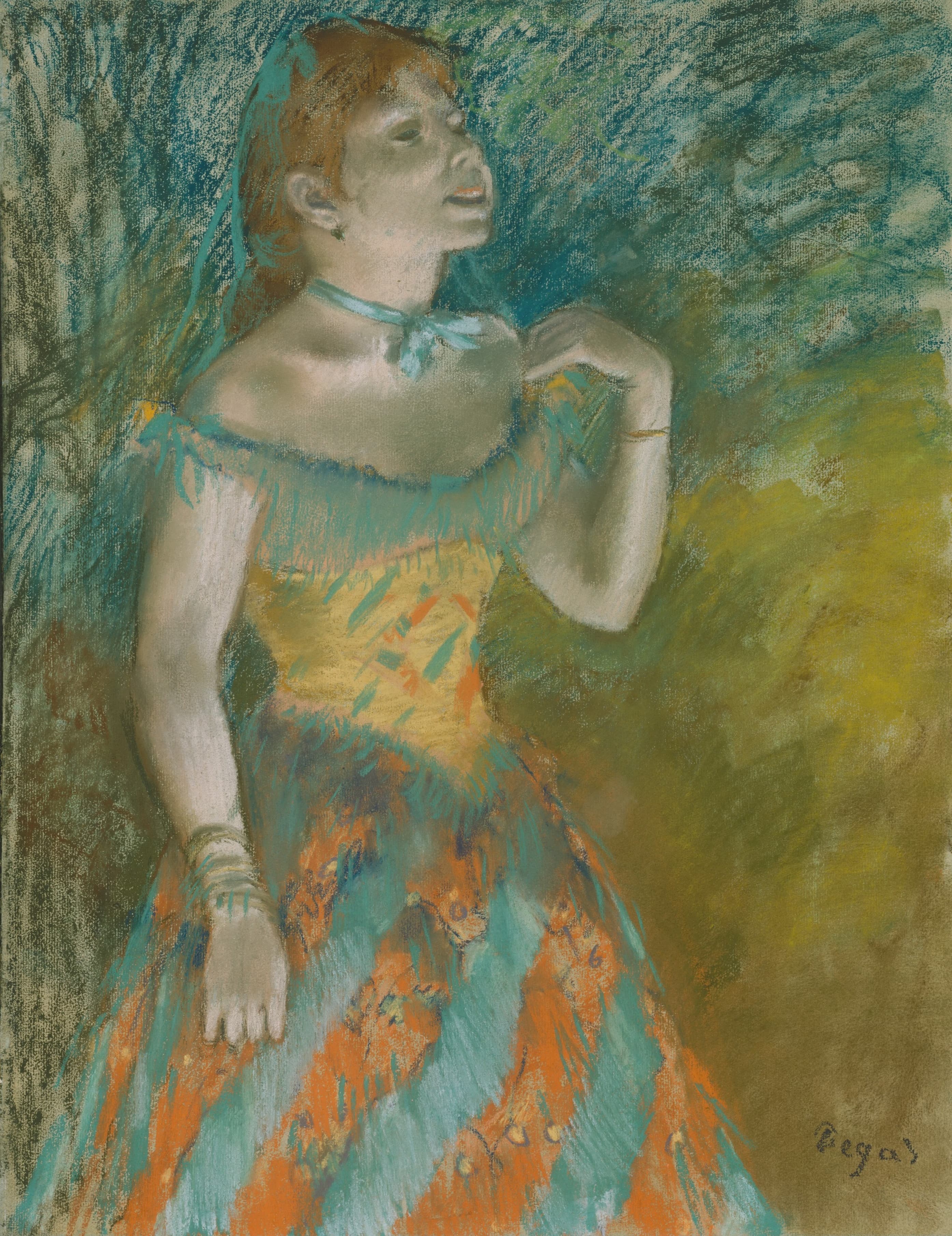 《绿衣歌手》（The Singer in Green）｜埃德加·德加 Edgar Degas｜约 1884