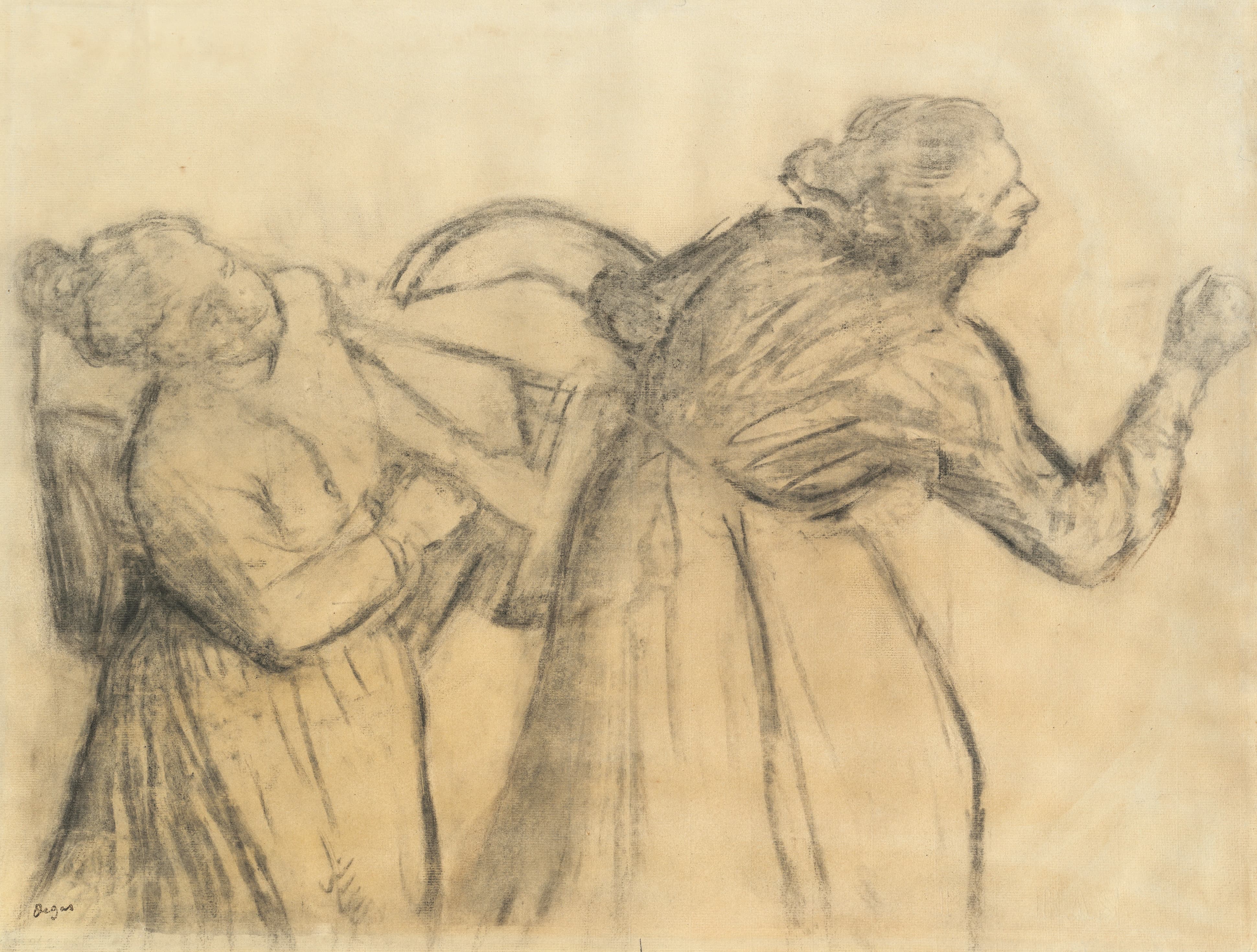 《携带床单的洗衣妇》（Laundress Carrying Linen）｜埃德加·德加 Edgar Degas｜约. 1885–1895