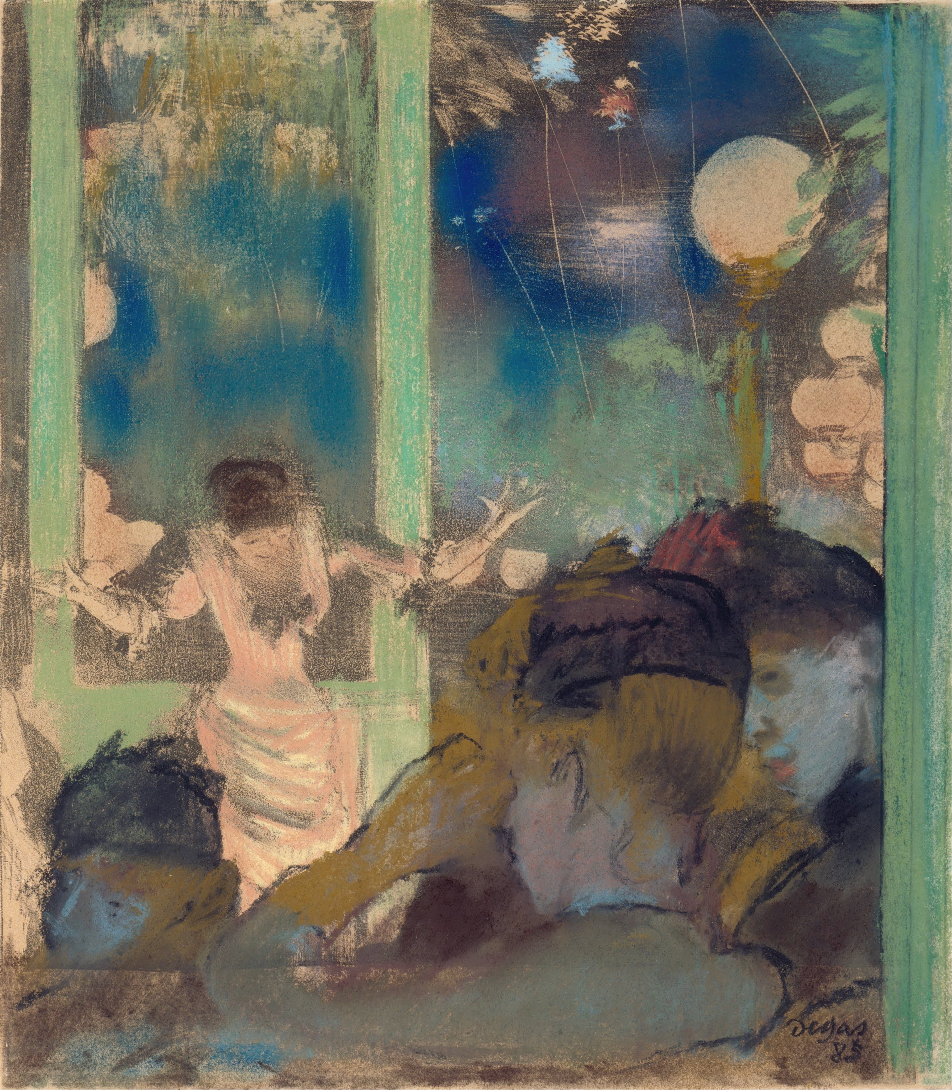 《大使咖啡馆的贝卡特小姐》（Mademoiselle Bécat at the Café des Ambassadeurs）｜埃德加·德加 Edgar Degas｜1885