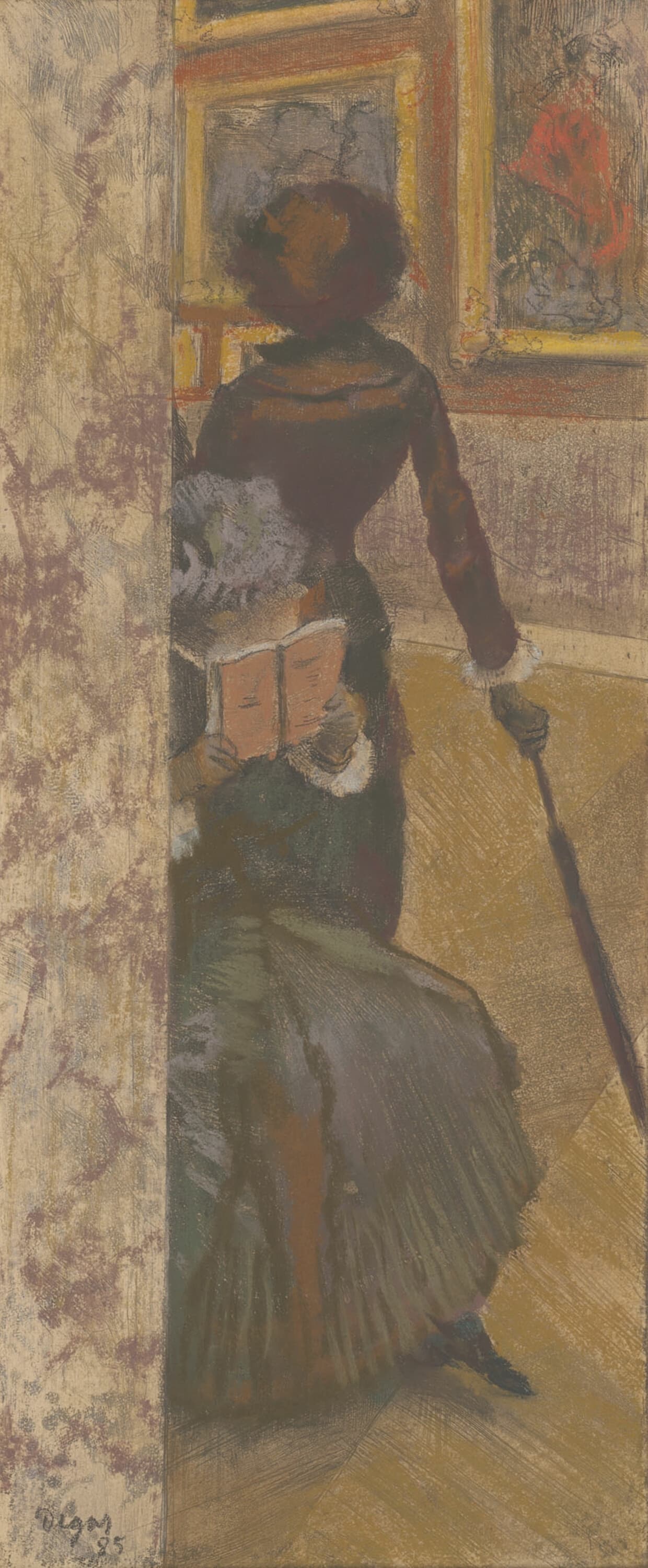 《玛丽·卡萨特在卢浮宫；绘画画廊》（Mary Cassatt at the Louvre; The Paintings Gallery）｜埃德加·德加 Edgar Degas｜1885