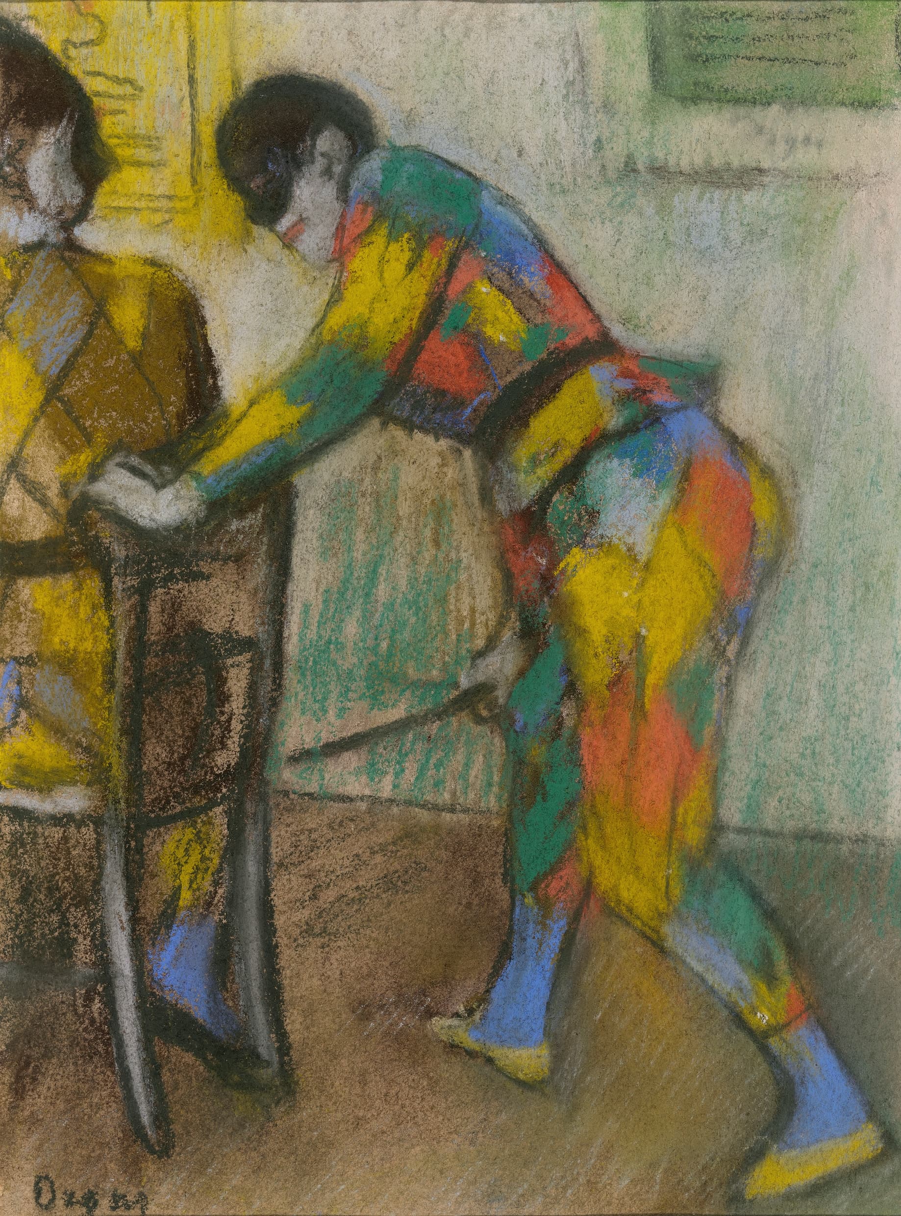 《两个丑角》（Two Harlequins）｜埃德加·德加 Edgar Degas｜约1885