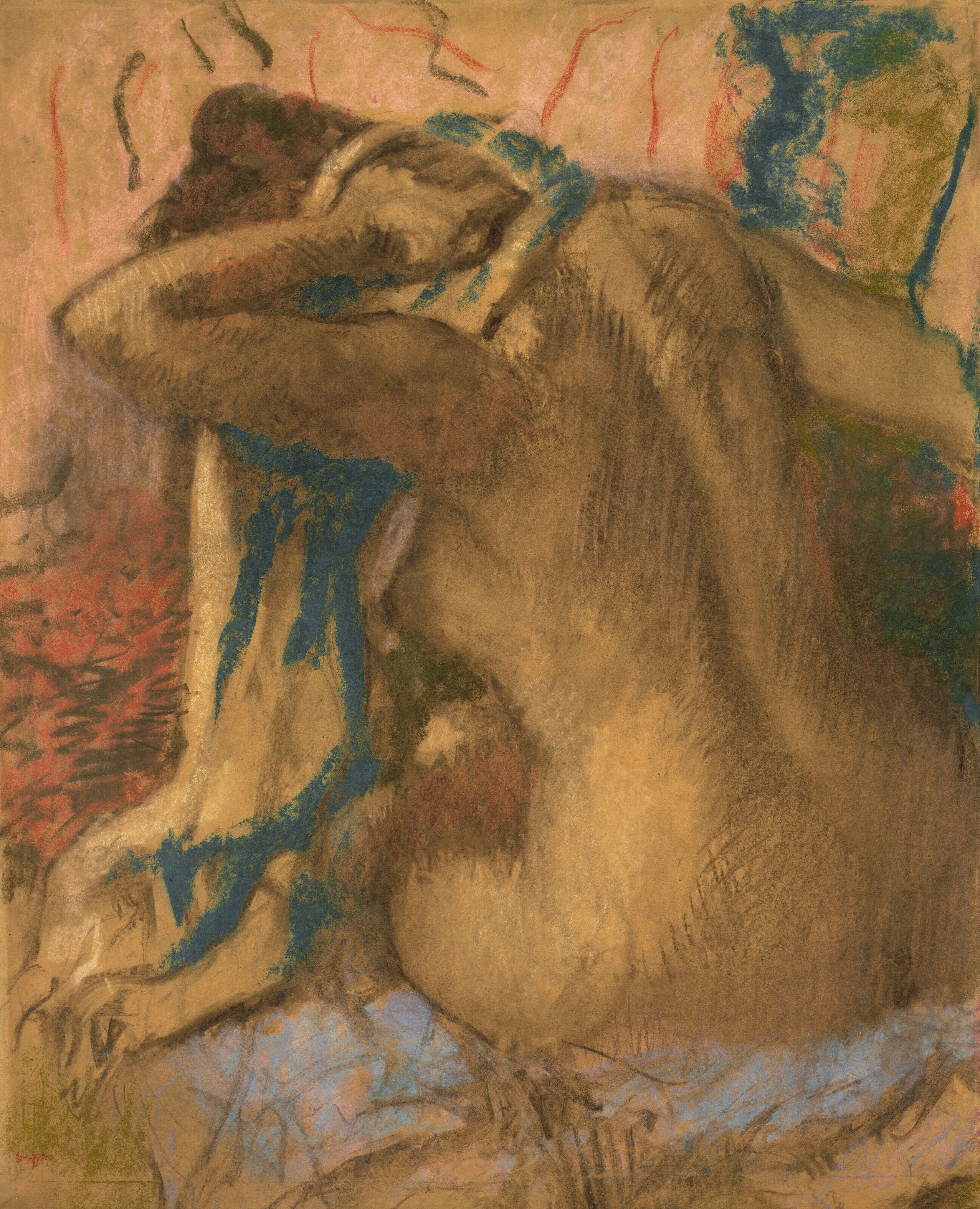 《吹干头发的女人》（Woman drying her hair）｜埃德加·德加 Edgar Degas｜1885