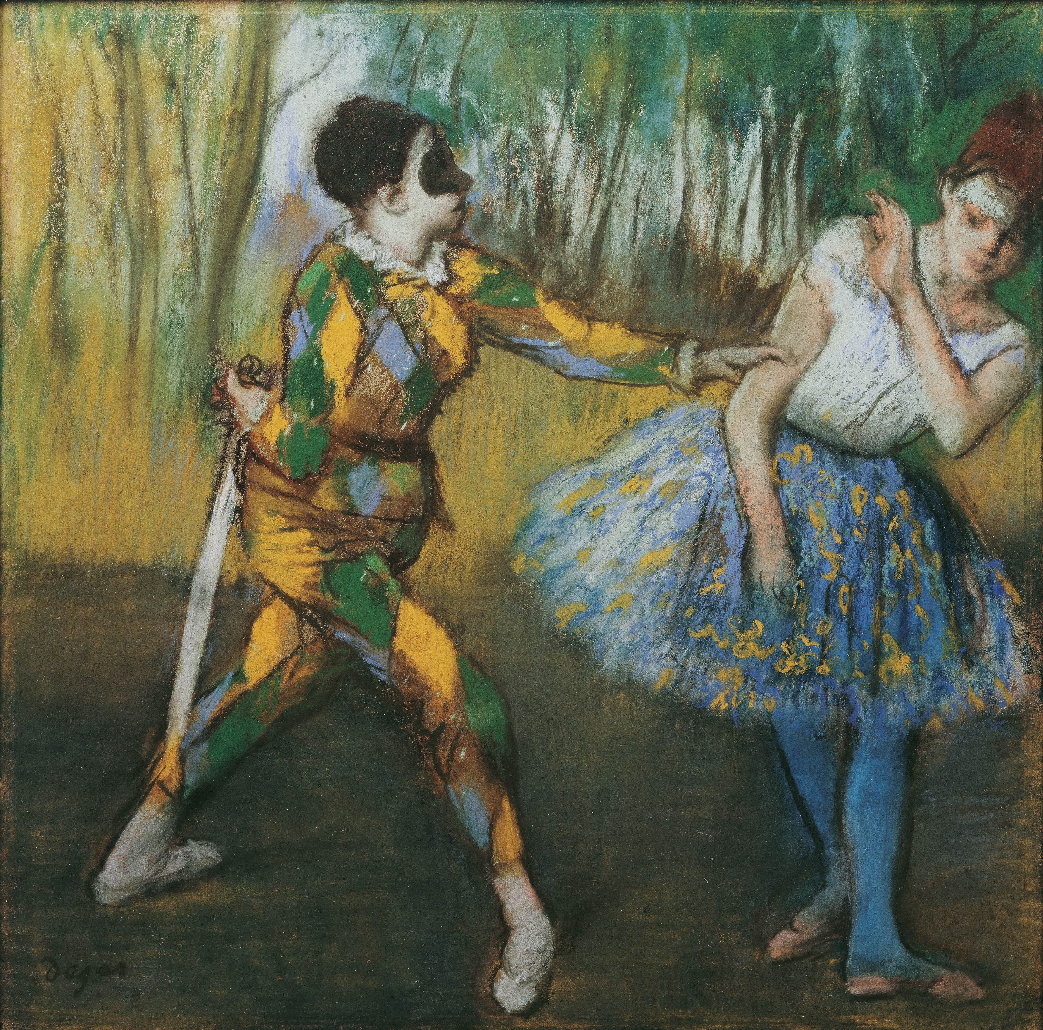 《丑角和哥伦拜恩》（Harlequin And Colombine）｜埃德加·德加 Edgar Degas｜1886