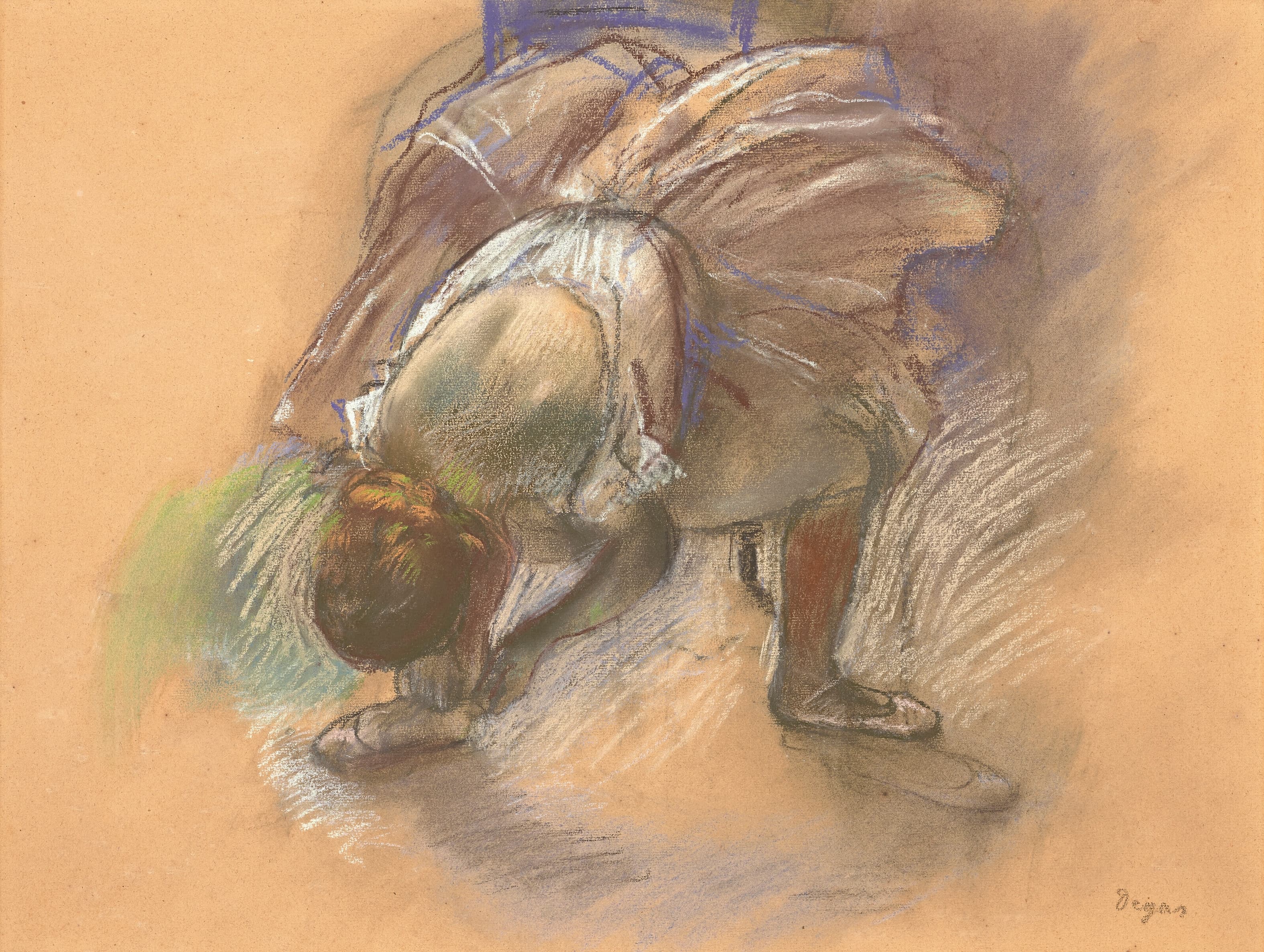 《舞者调整她的拖鞋》（Dancer adjusting her slipper）｜埃德加·德加 Edgar Degas｜约 1887
