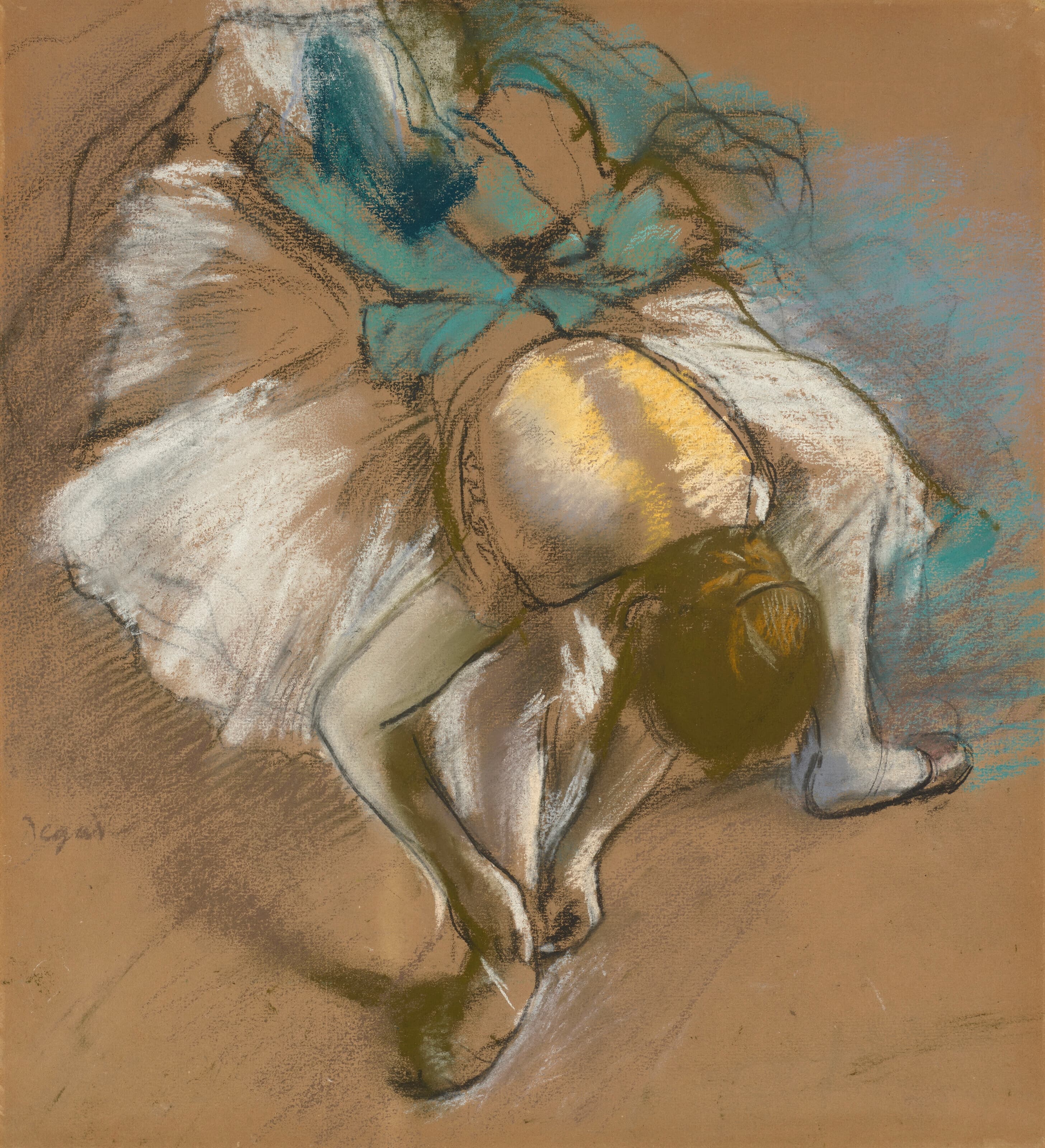 《舞者系着她的拖鞋》（Dancer tying her slipper）｜埃德加·德加 Edgar Degas｜1887