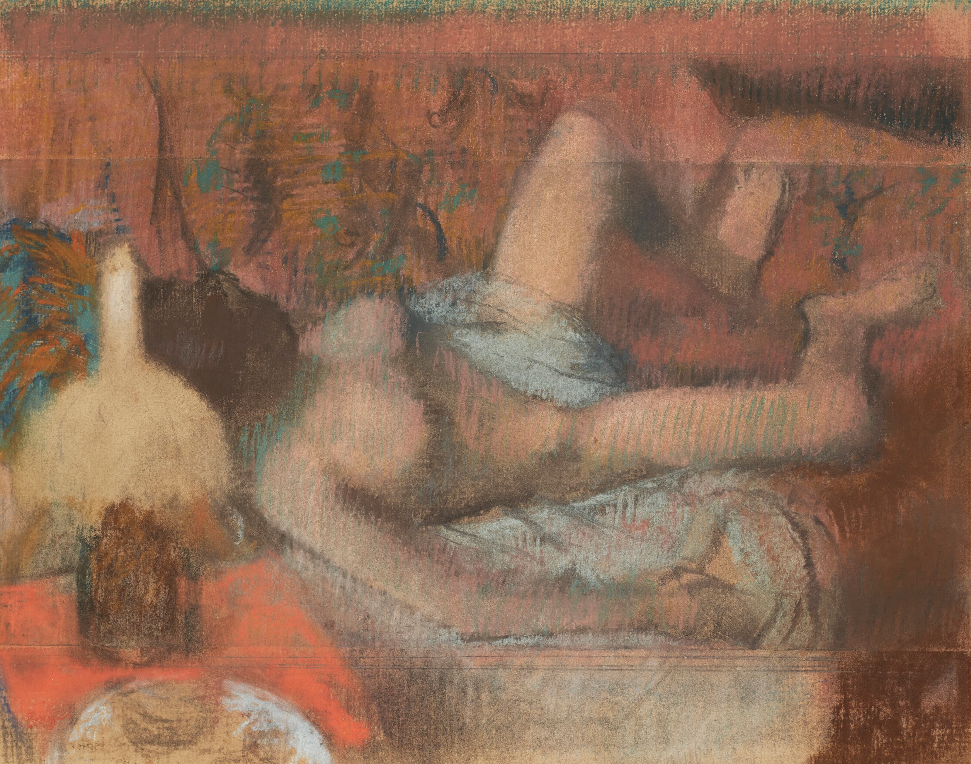 《躺着的裸体女人》（Naked woman lying down）｜埃德加·德加 Edgar Degas｜约 1888–1890