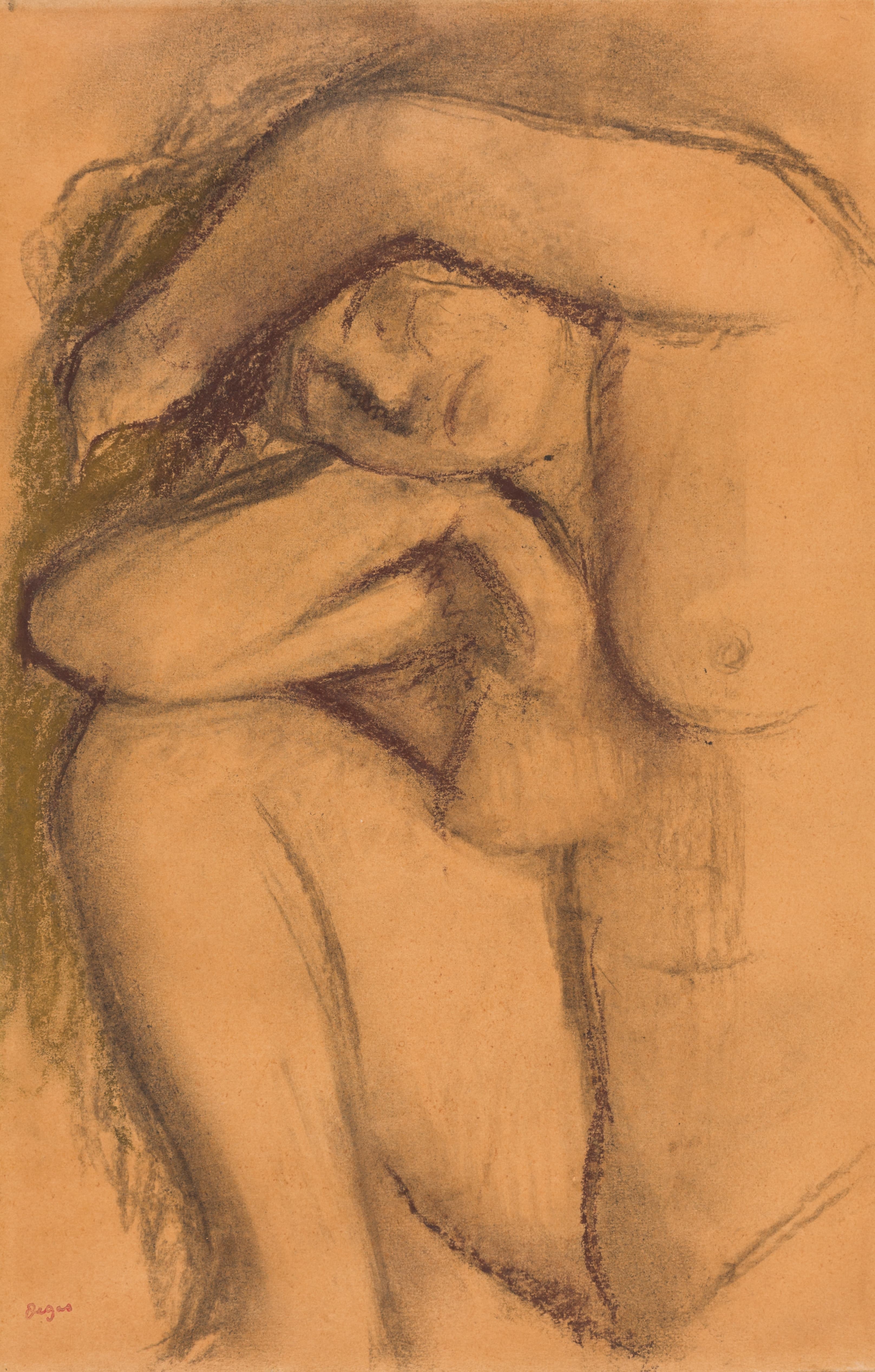 《裸体研究》（Study of the nude）｜埃德加·德加 Edgar Degas｜约. 1888 – 1892