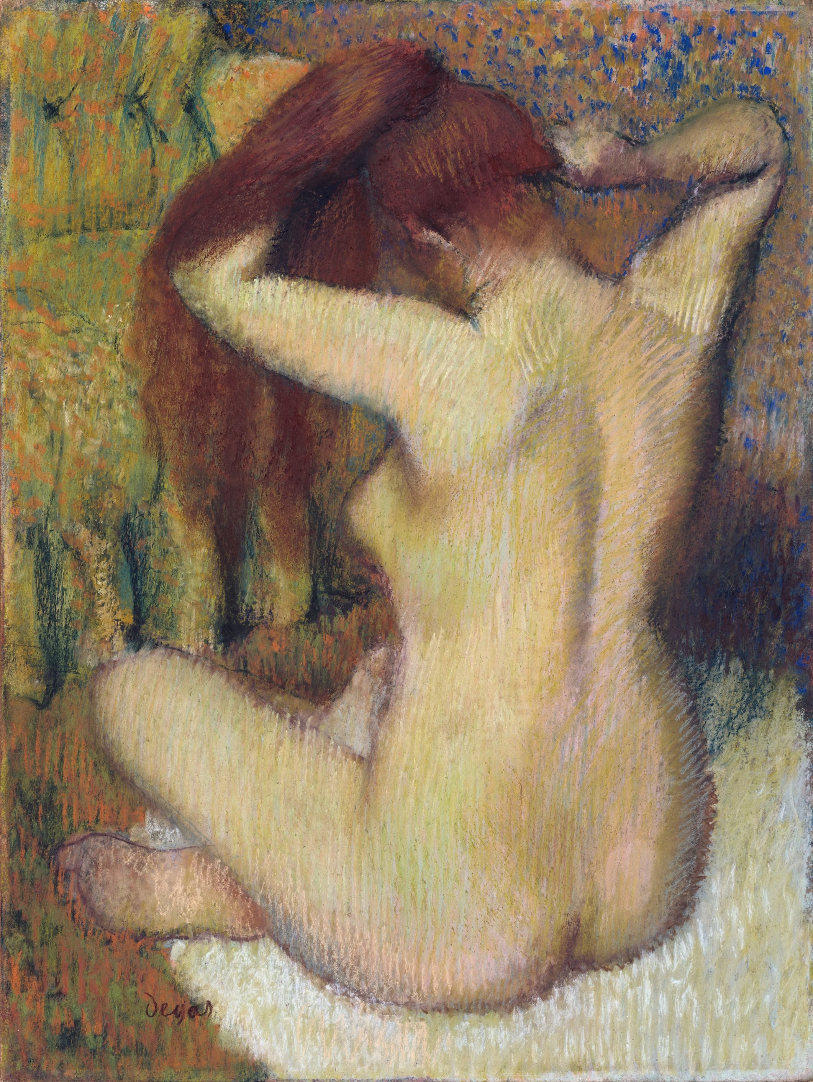 《梳理头发的女人》（Woman Combing Her Hair）｜埃德加·德加 Edgar Degas｜约 1888–90