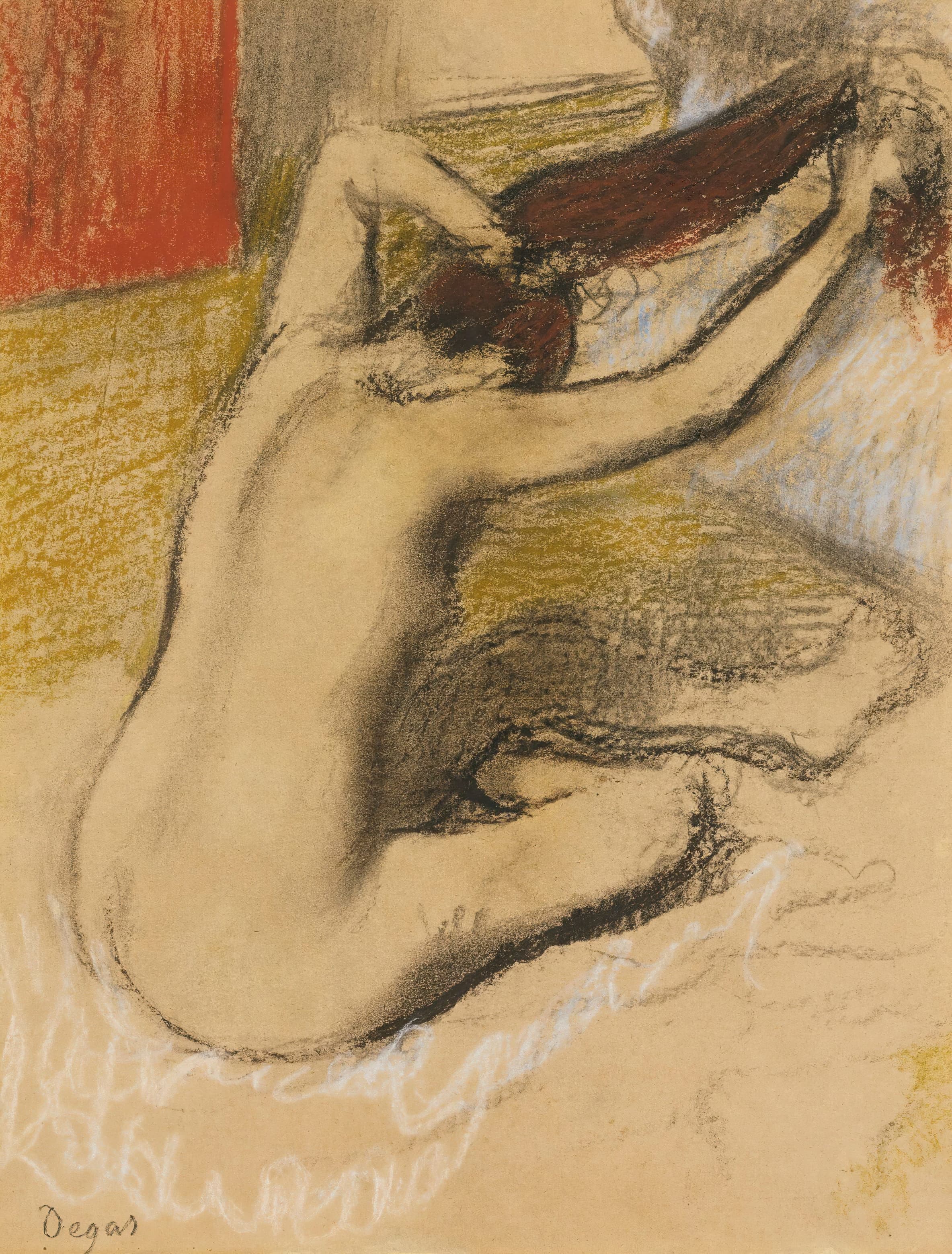《女人给自己梳头》（Woman Combing Herself）｜埃德加·德加 Edgar Degas｜1889–92