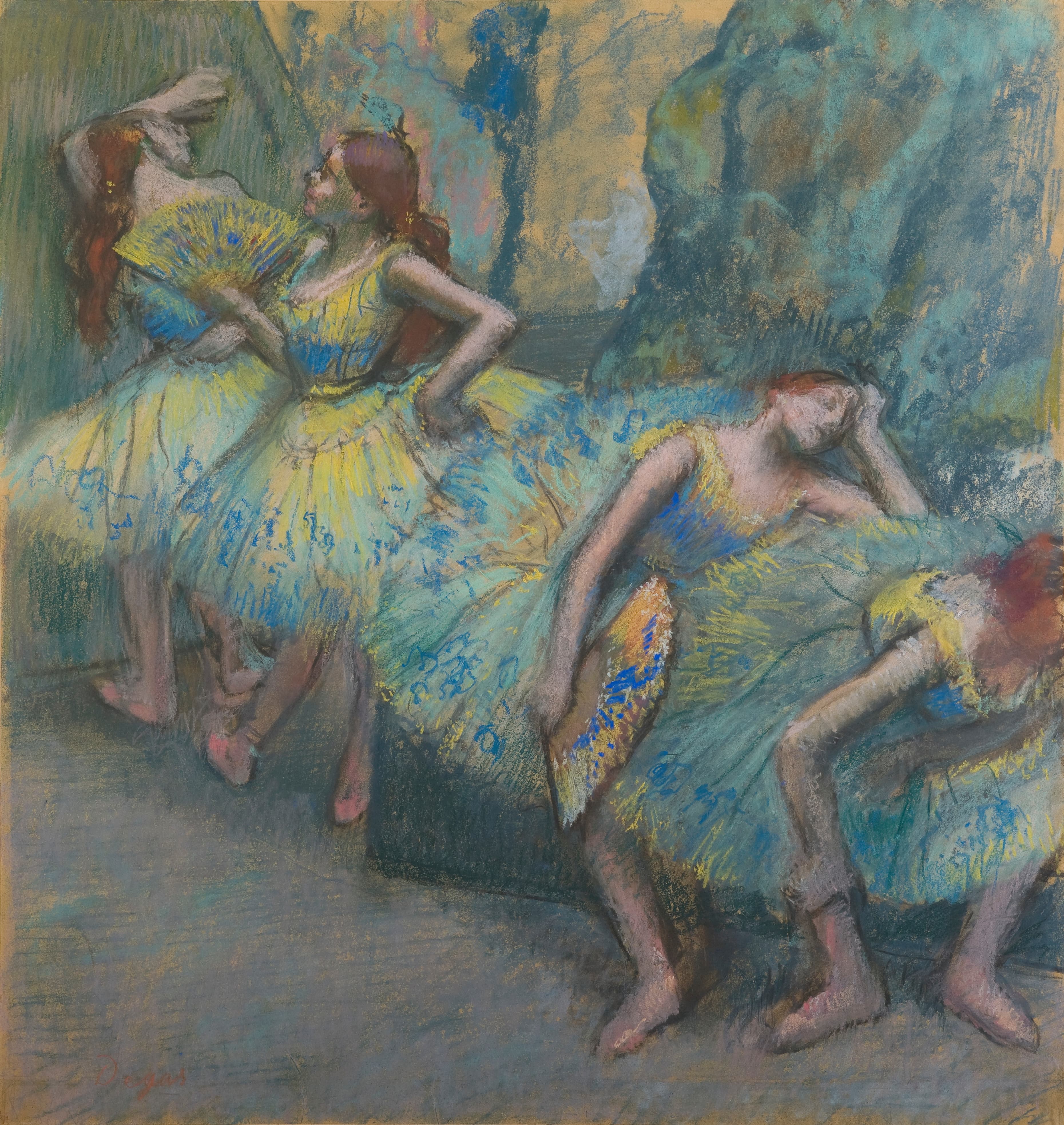 《芭蕾舞者的翅膀》（Ballet Dancers in the Wings）｜埃德加·德加 Edgar Degas｜约1890–1900