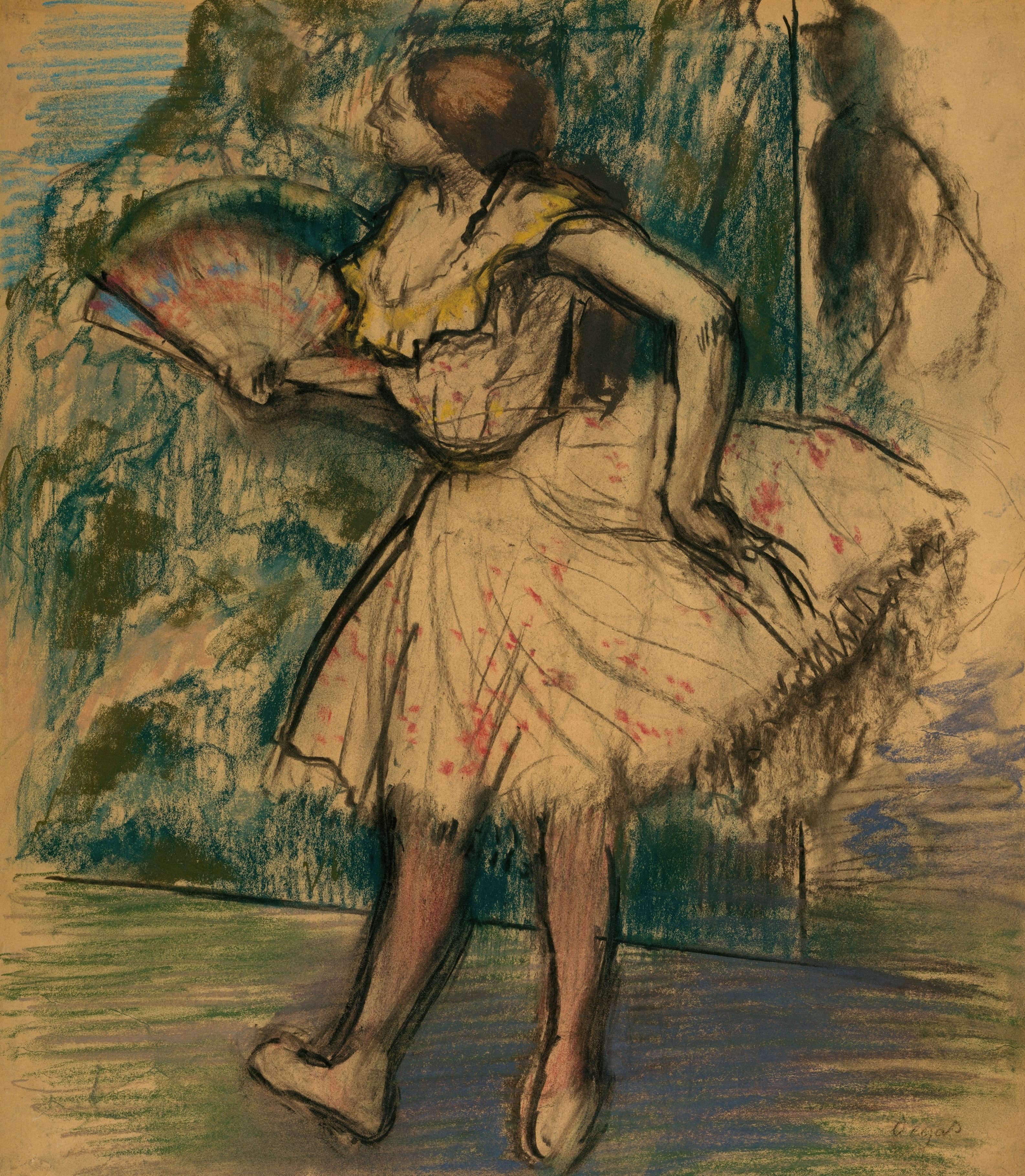 《拿着扇子的舞者》（Dancer with a Fan）｜埃德加·德加 Edgar Degas｜约 1890–95
