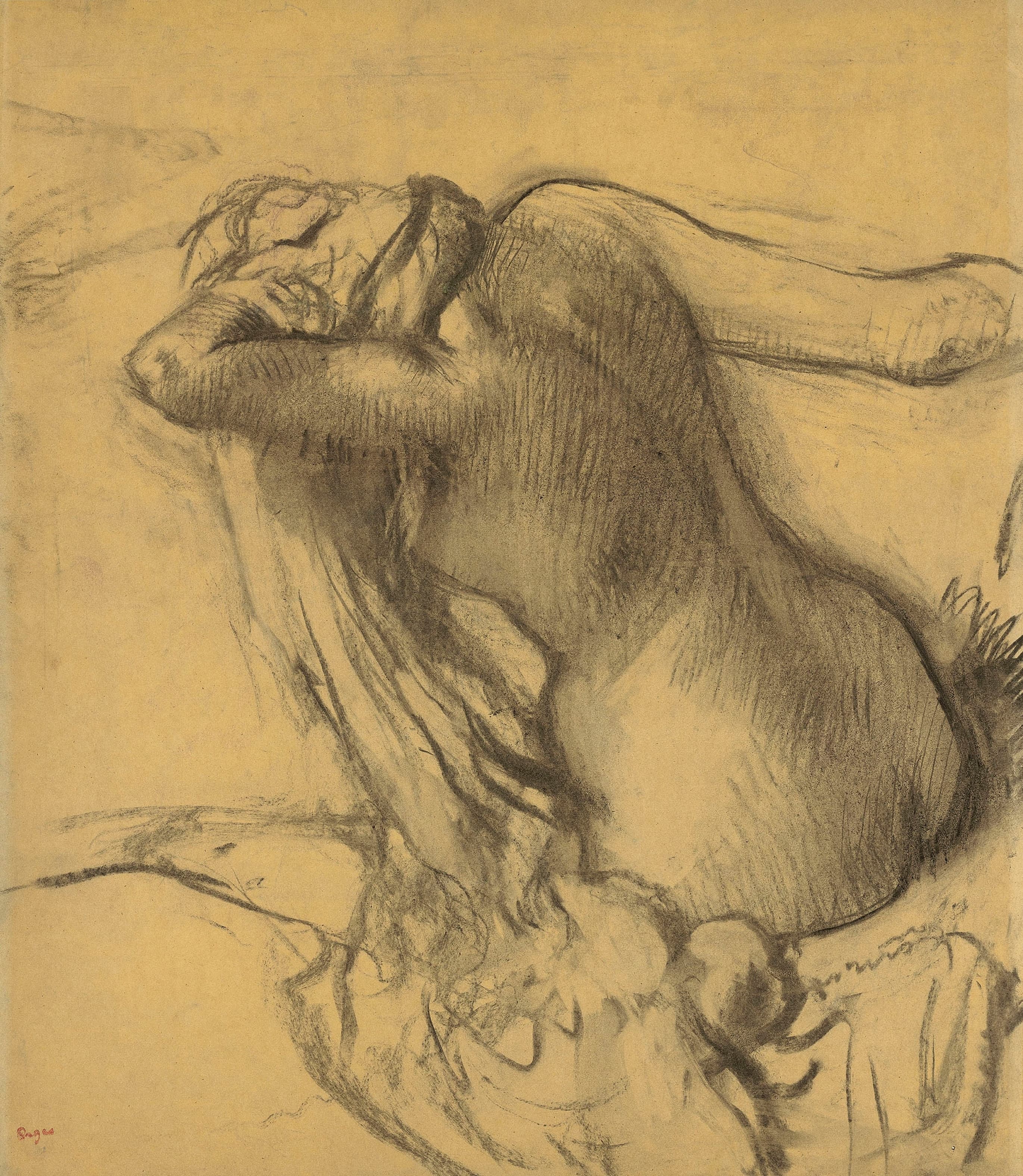 《吹干头发的女人》（Woman drying her hair）｜埃德加·德加 Edgar Degas｜1890–1895