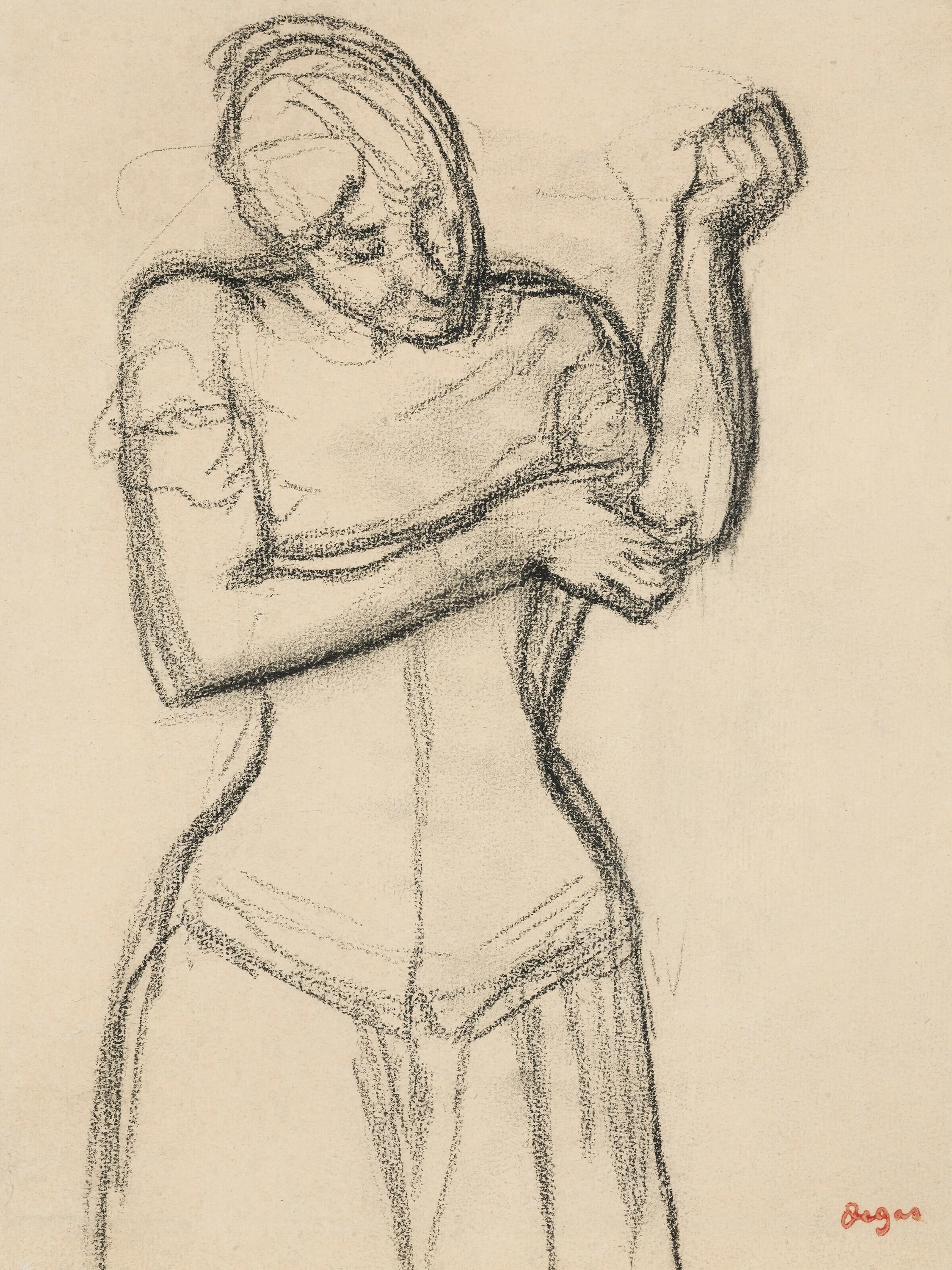 《穿紧身胸衣的女人，前视图》（Woman in corset, front view）｜埃德加·德加 Edgar Degas｜约 1890