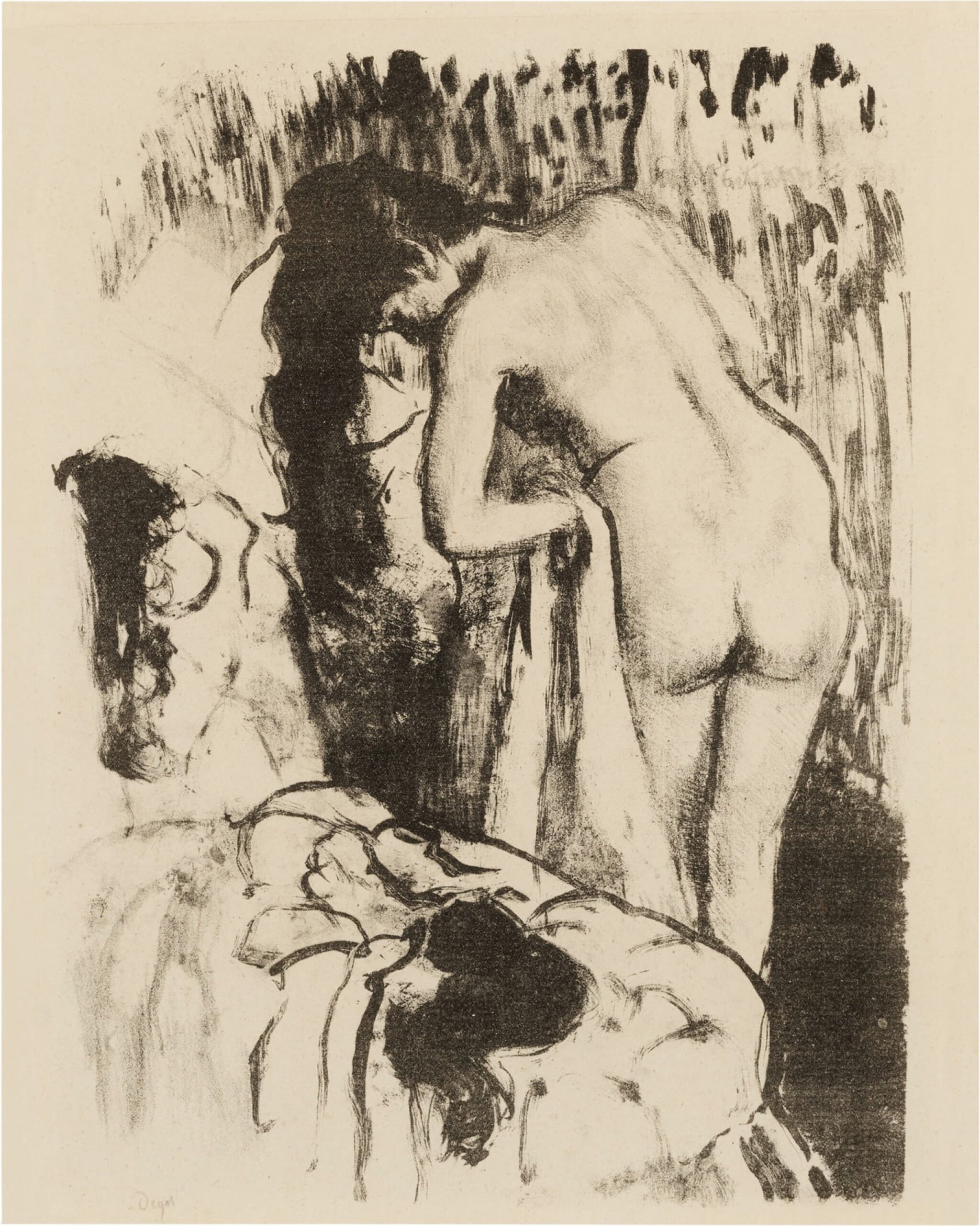 《裸体女人站在她的厕所》（Naked woman standing at her toilet）｜埃德加·德加 Edgar Degas｜1891–92