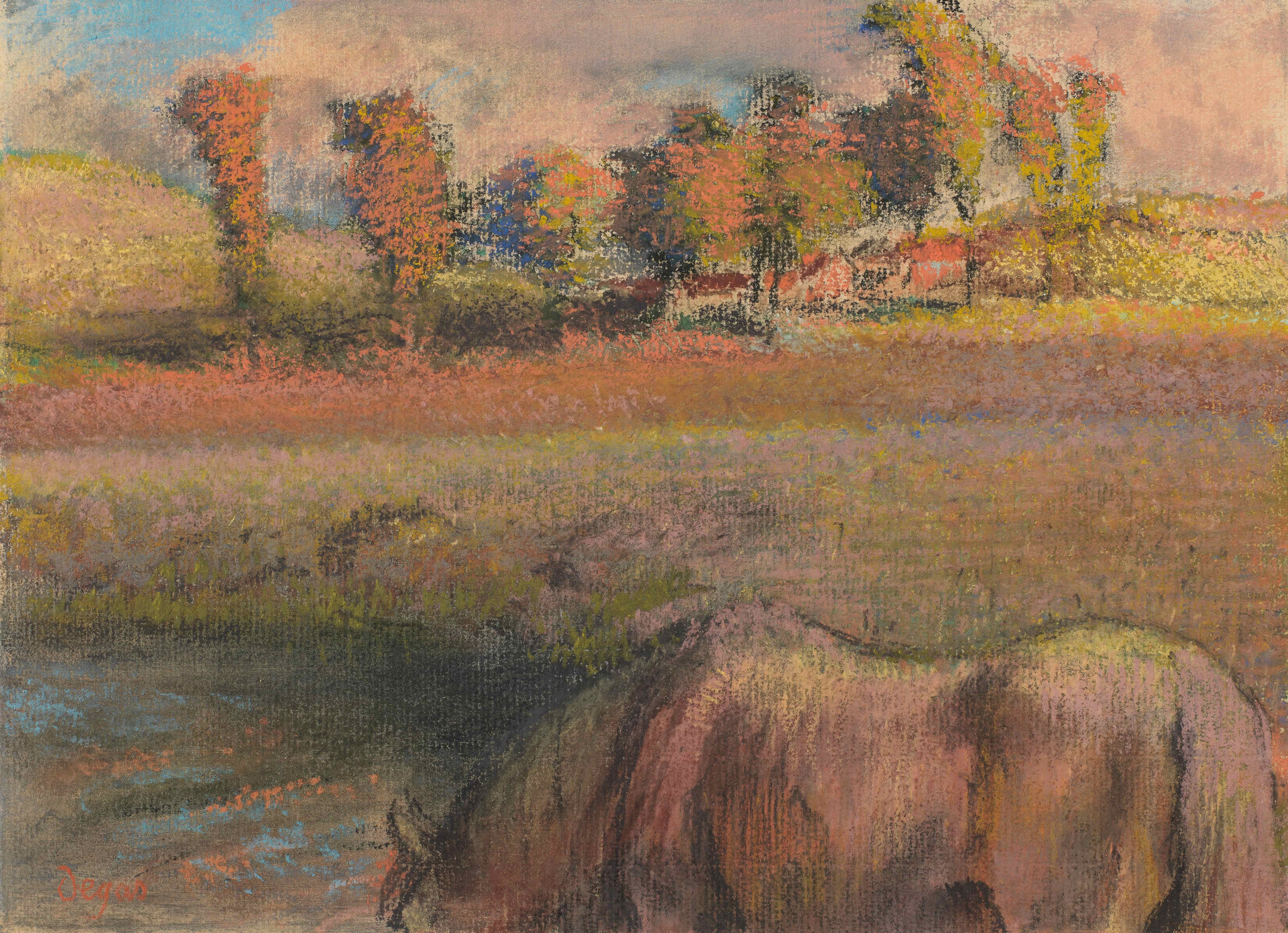 《池塘边的马》（Horse at the edge of the pond）｜埃德加·德加 Edgar Degas｜约 1892