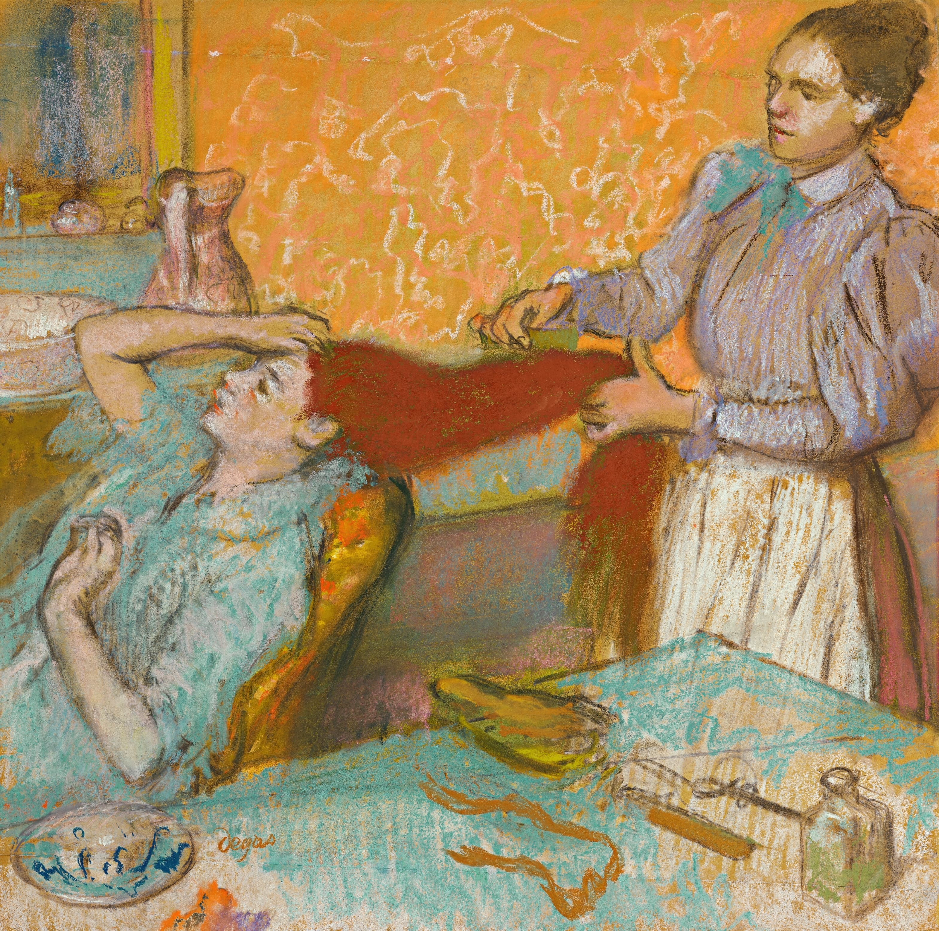 《理发师（厕所）》（The Hairdresser (The Toilet)）｜埃德加·德加 Edgar Degas｜1892–1895