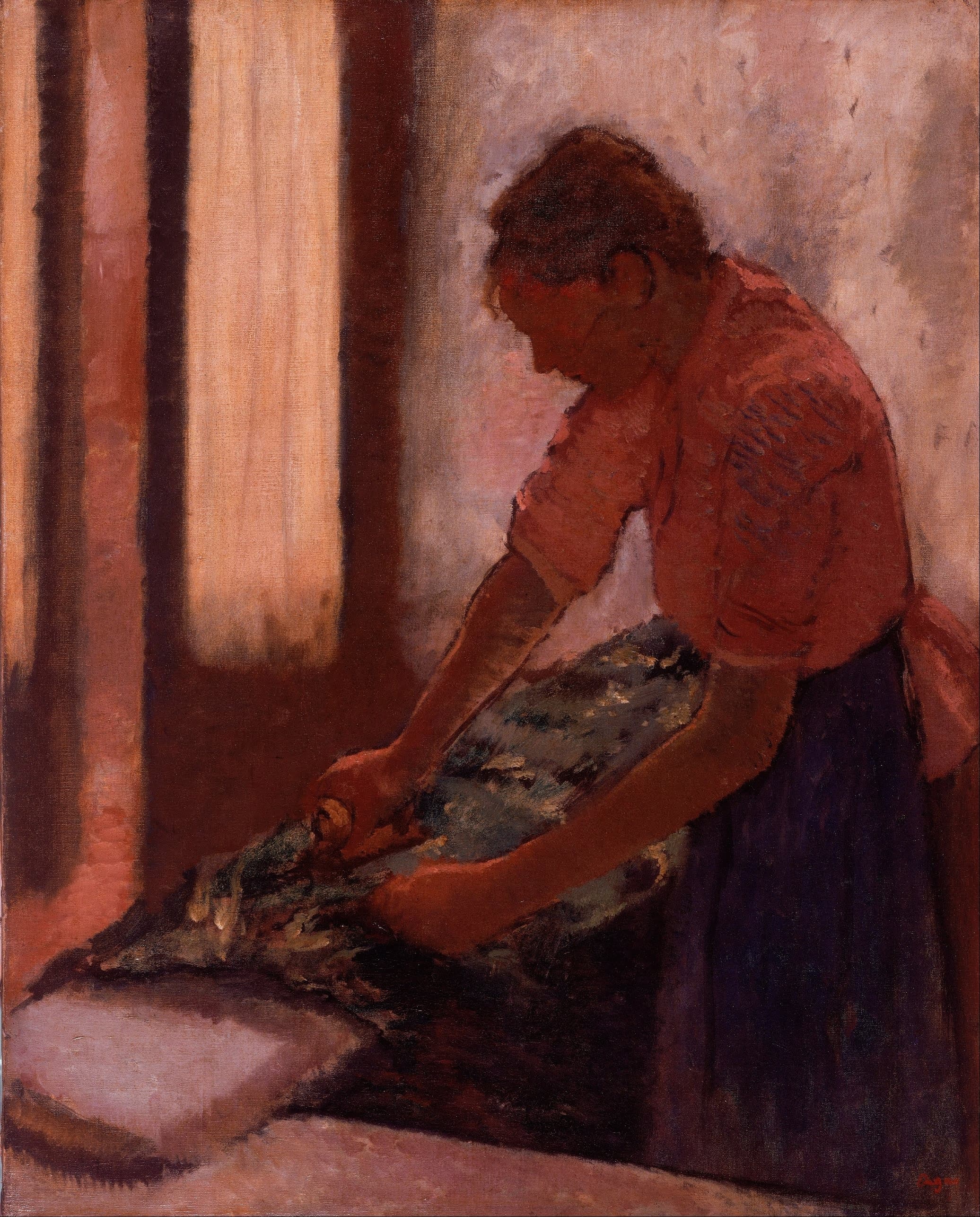 《熨衣女子》（Woman Ironing）｜埃德加·德加 Edgar Degas｜between 1892–1895