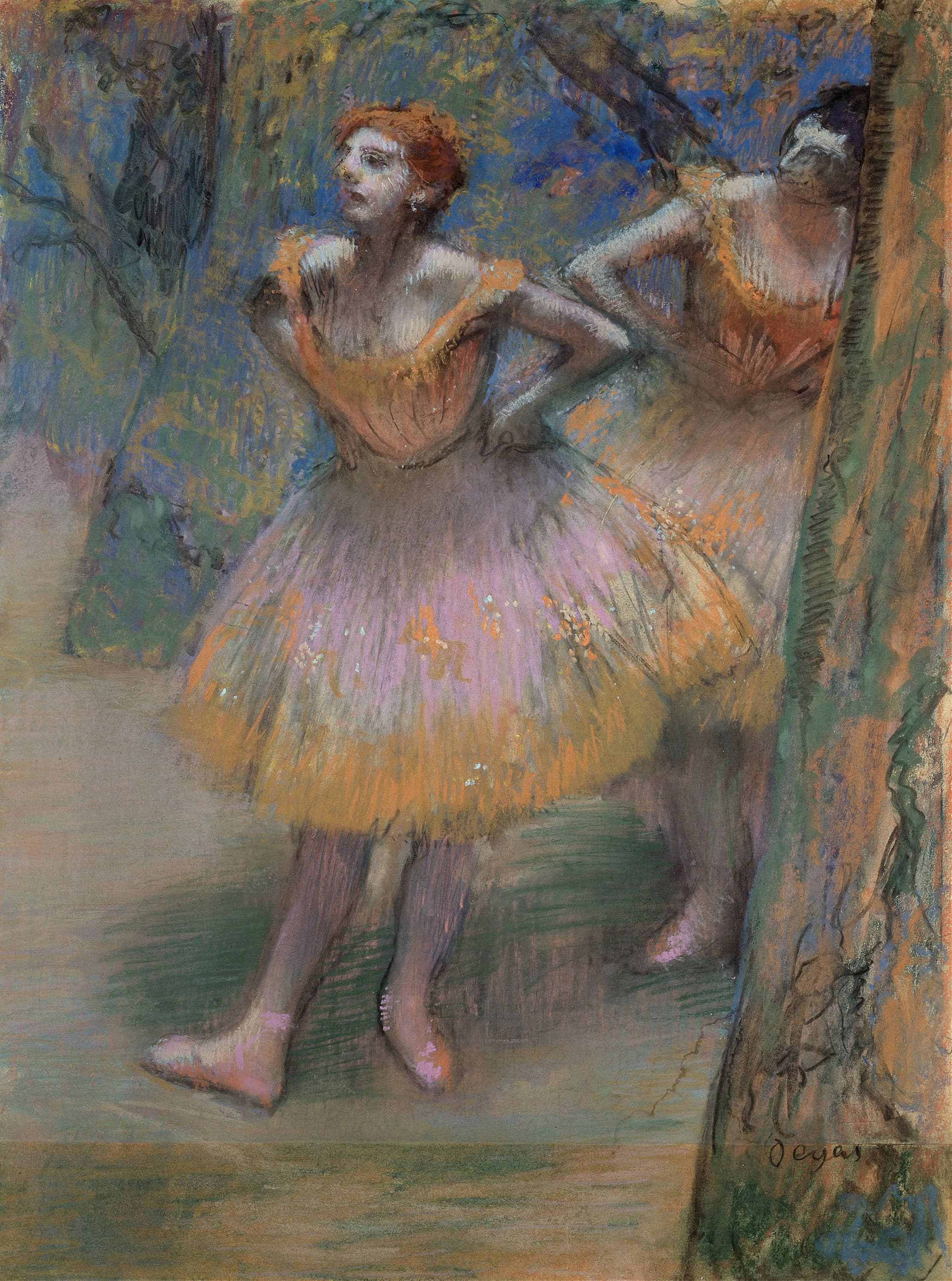 《两位舞者》（Two Dancers）｜埃德加·德加 Edgar Degas｜约 1893–98