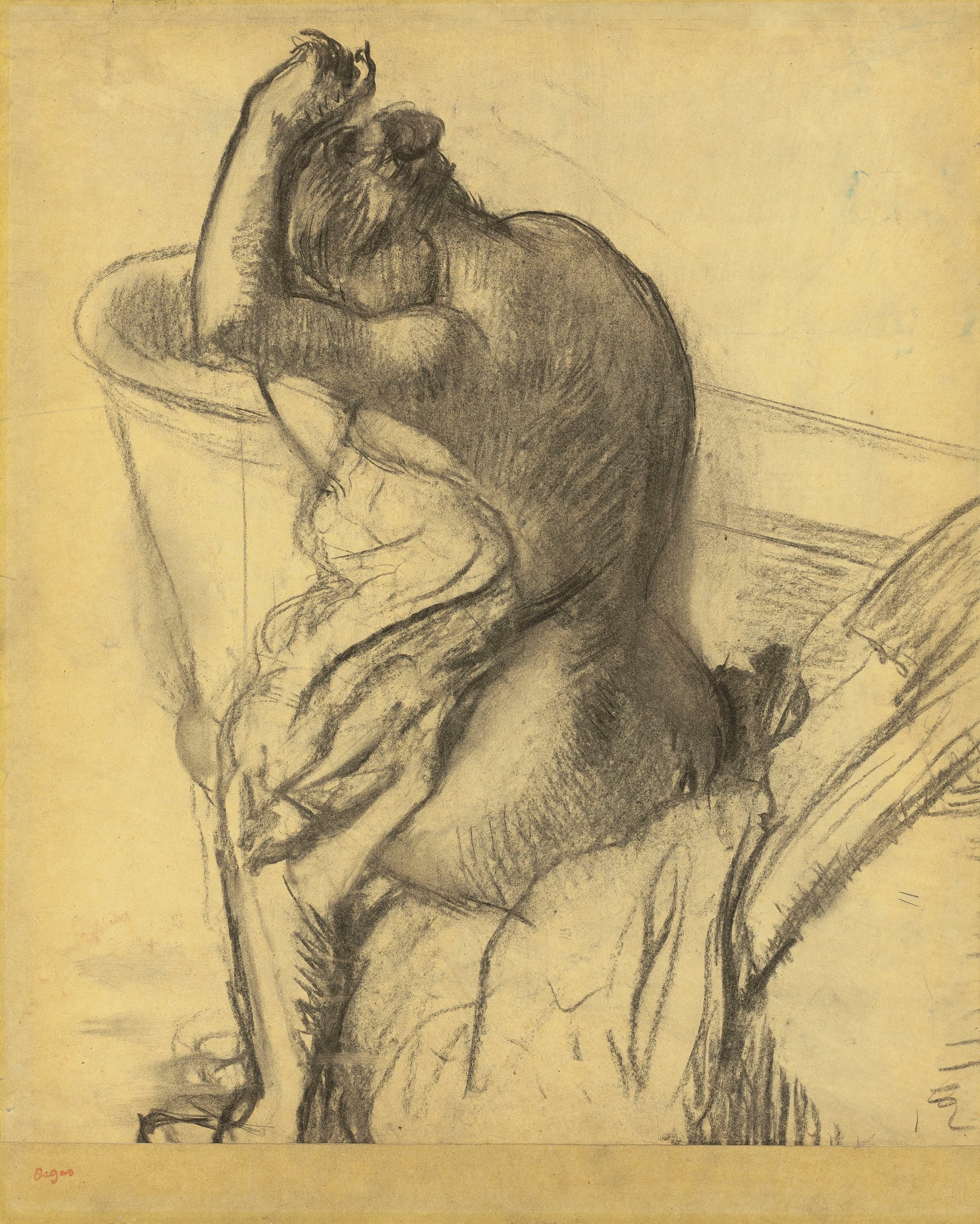 《洗完澡后》（After the bath）｜埃德加·德加 Edgar Degas｜约 1895–1900