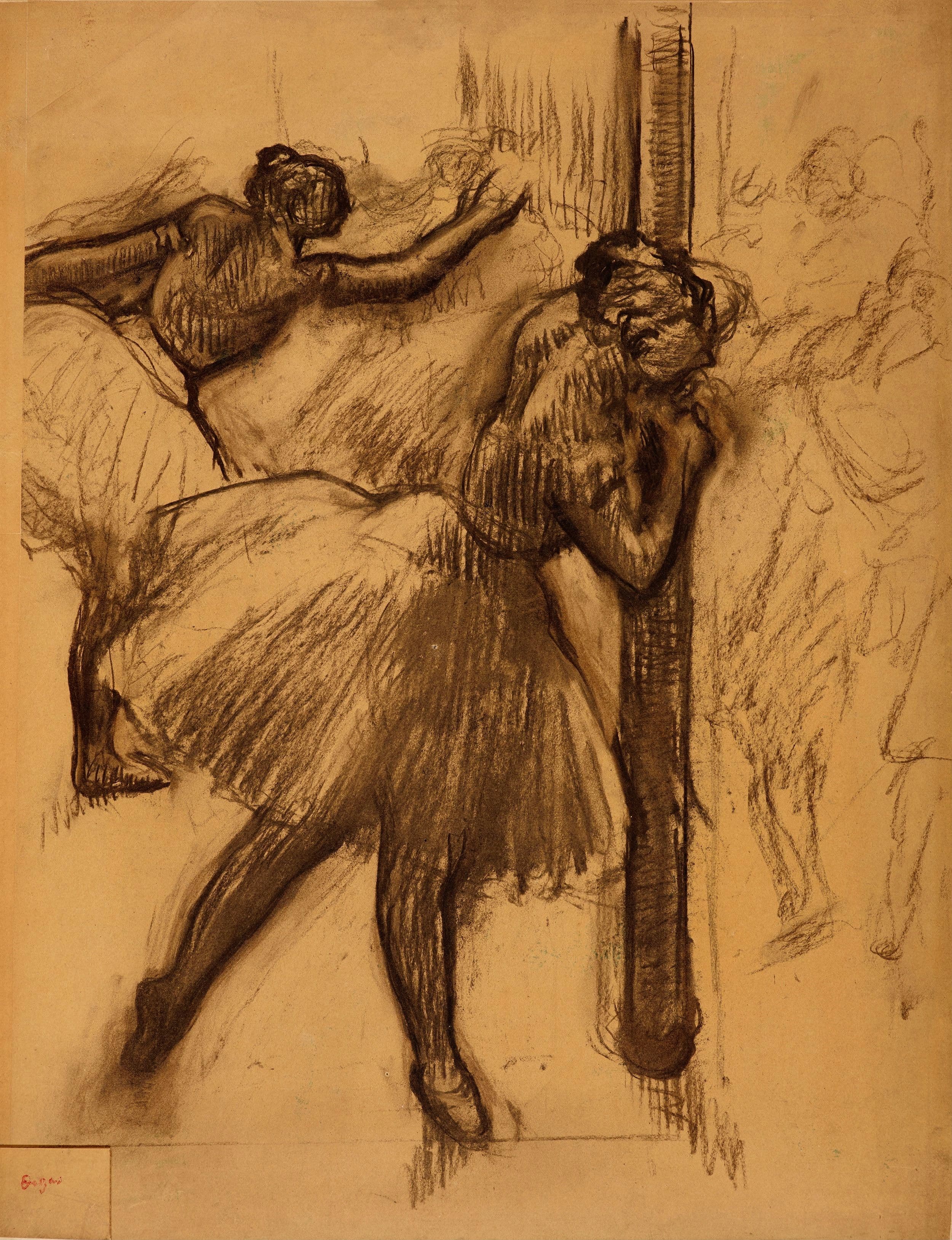 《舞者倚在柱子上》（Dancer, leaning on a column）｜埃德加·德加 Edgar Degas｜1895–1898
