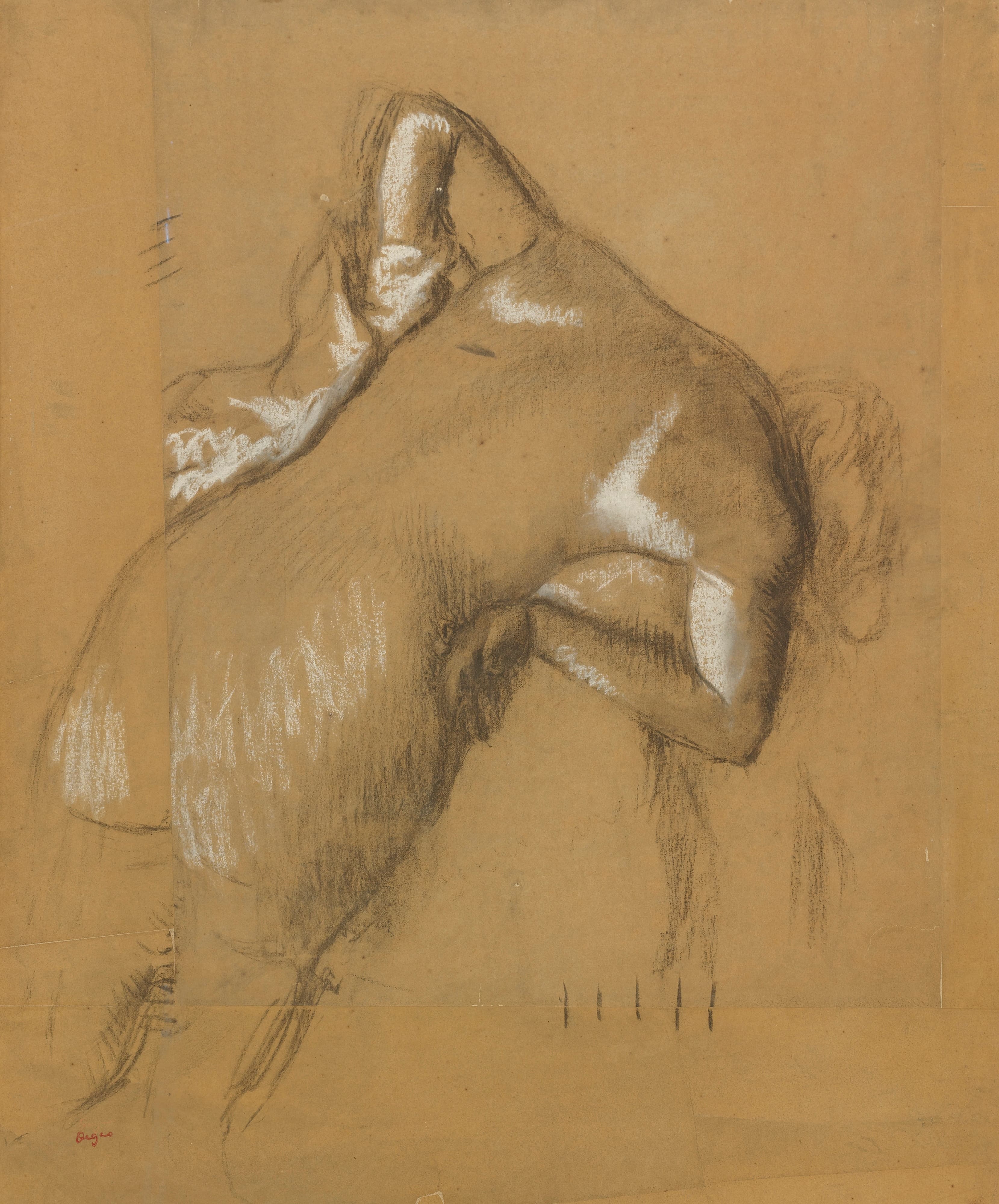 《裸体女人站着擦干自己》（Naked Woman Standing, Drying Herself）｜埃德加·德加 Edgar Degas｜约 1895