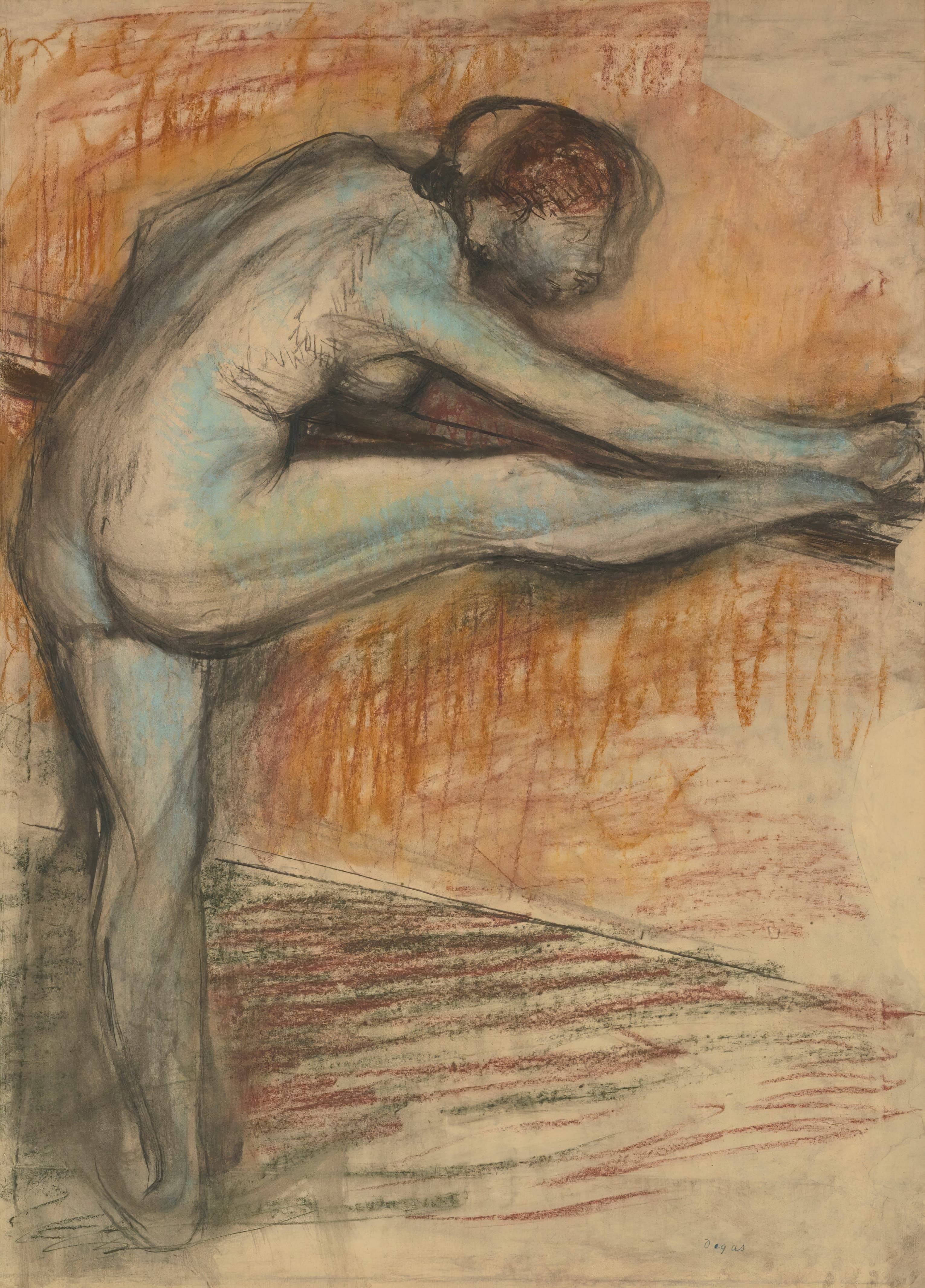 《酒吧舞者的裸体研究》（Nude Study for a Dancer at the Barre）｜埃德加·德加 Edgar Degas｜1895–1898