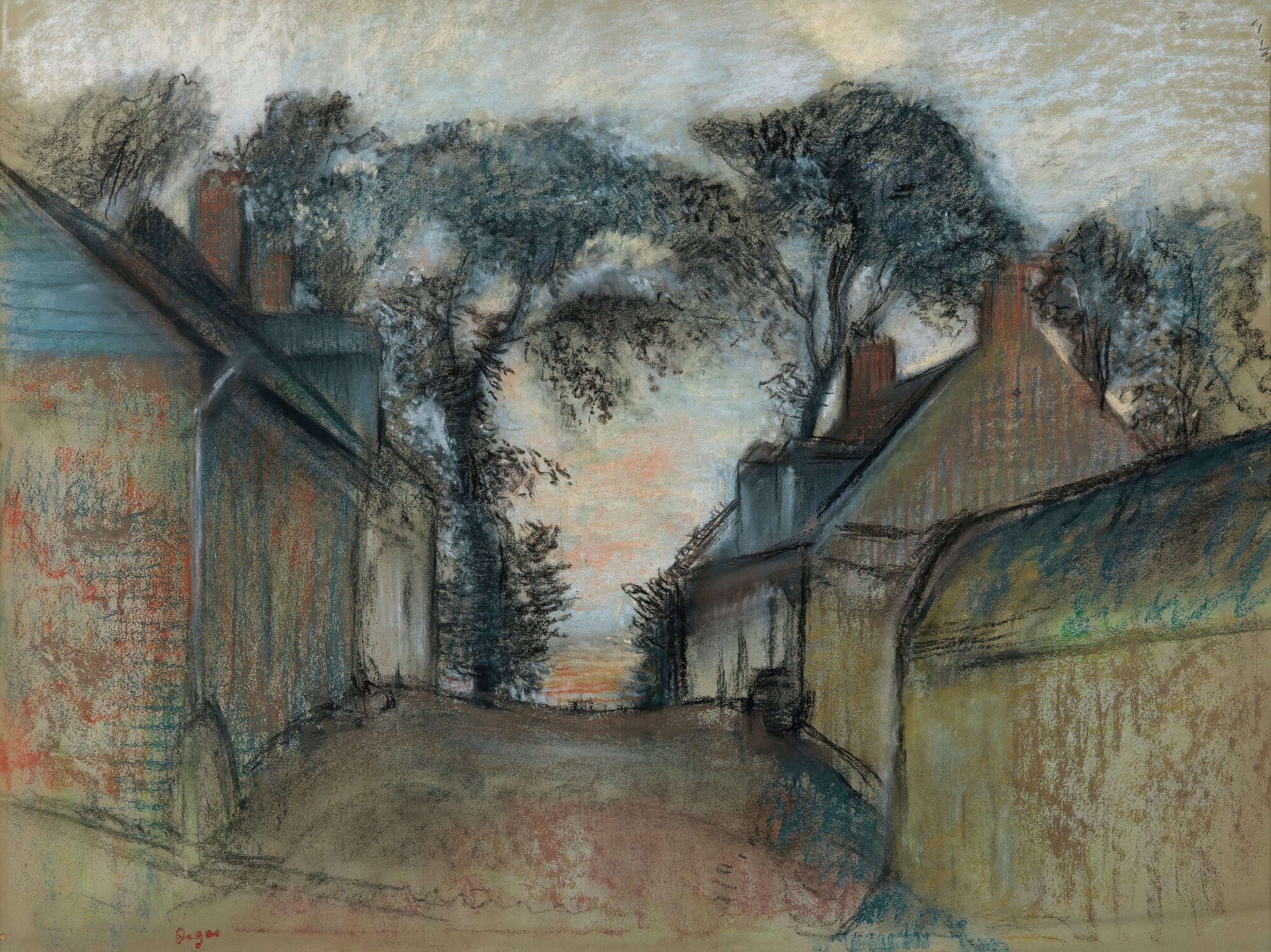 《索姆河畔圣瓦莱里的奎斯诺伊街》（Rue Quesnoy In Saint-Valéry-Sur-Somme）｜埃德加·德加 Edgar Degas｜1895–98
