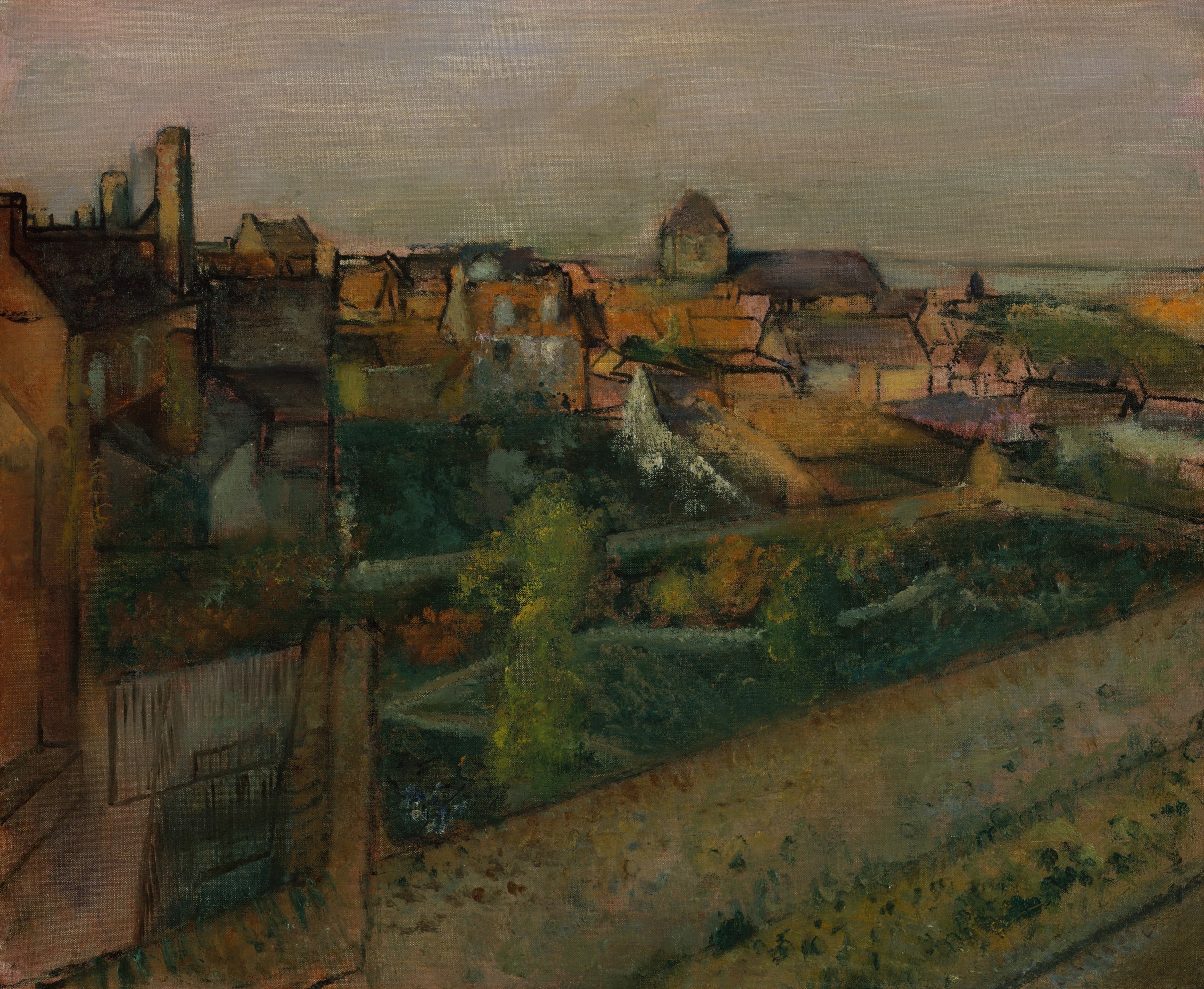 《索姆河畔圣瓦莱里的视图》（View of Saint-Valéry-sur-Somme）｜埃德加·德加 Edgar Degas｜1896–98