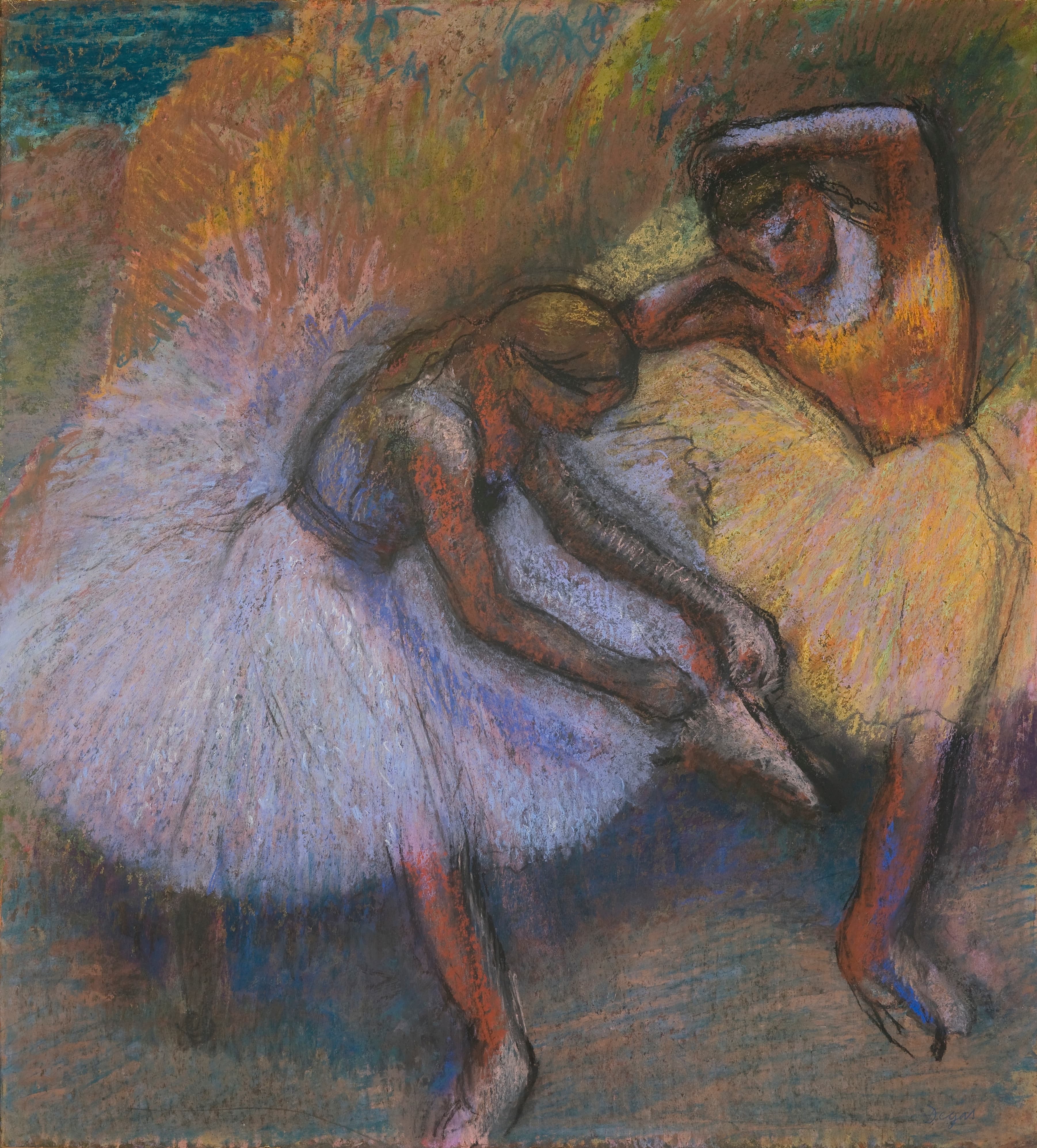《两位舞者》（Two Dancers）｜埃德加·德加 Edgar Degas｜约1898