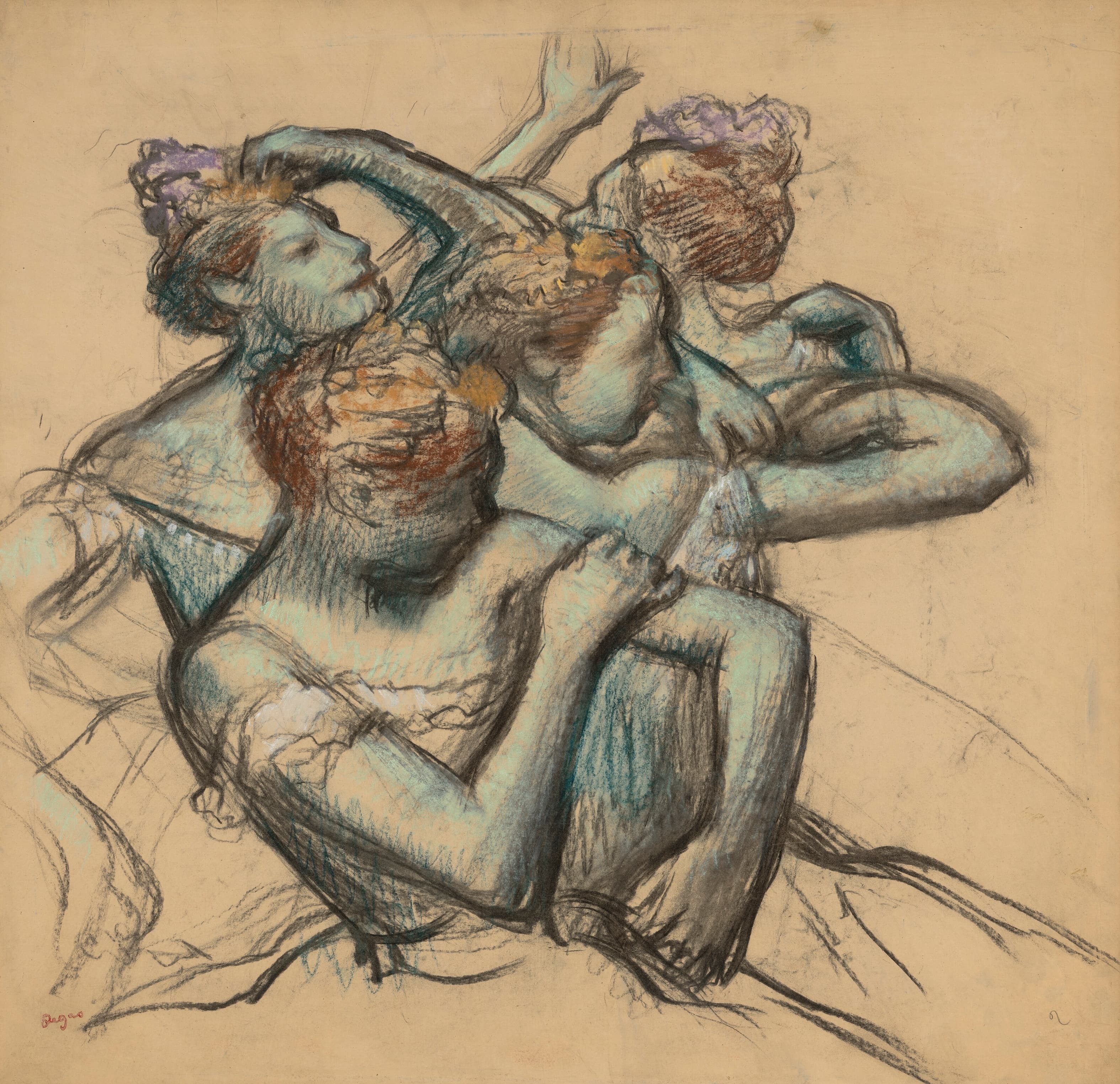 《四个半身舞者》（Four half-length dancers）｜埃德加·德加 Edgar Degas｜1899