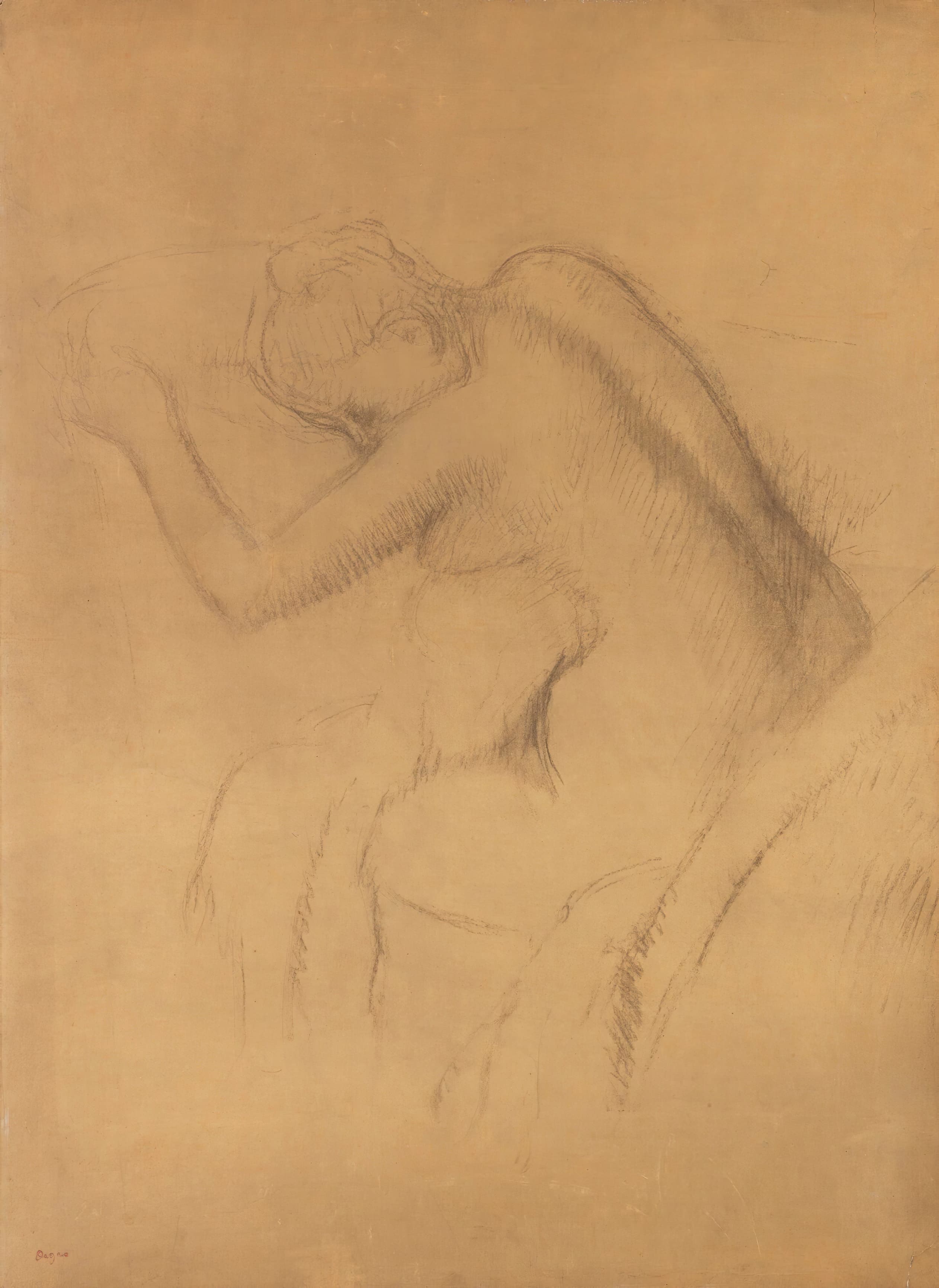 《裸体女人坐》（Nude Woman Sitting）｜埃德加·德加 Edgar Degas｜约 1899