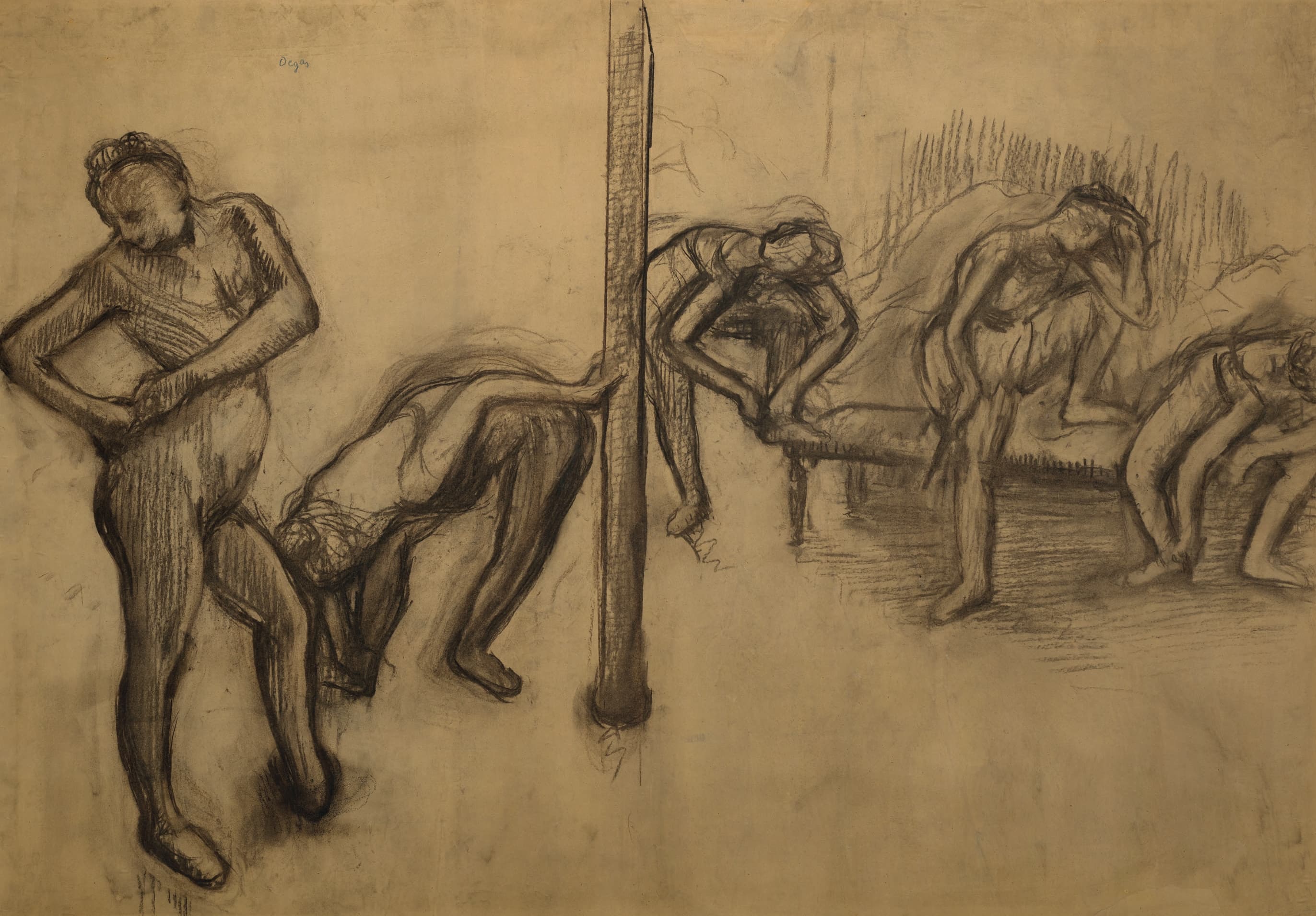 《穿着泳衣的舞者正在休息》（Dancers in swimsuits, resting）｜埃德加·德加 Edgar Degas｜1900–05